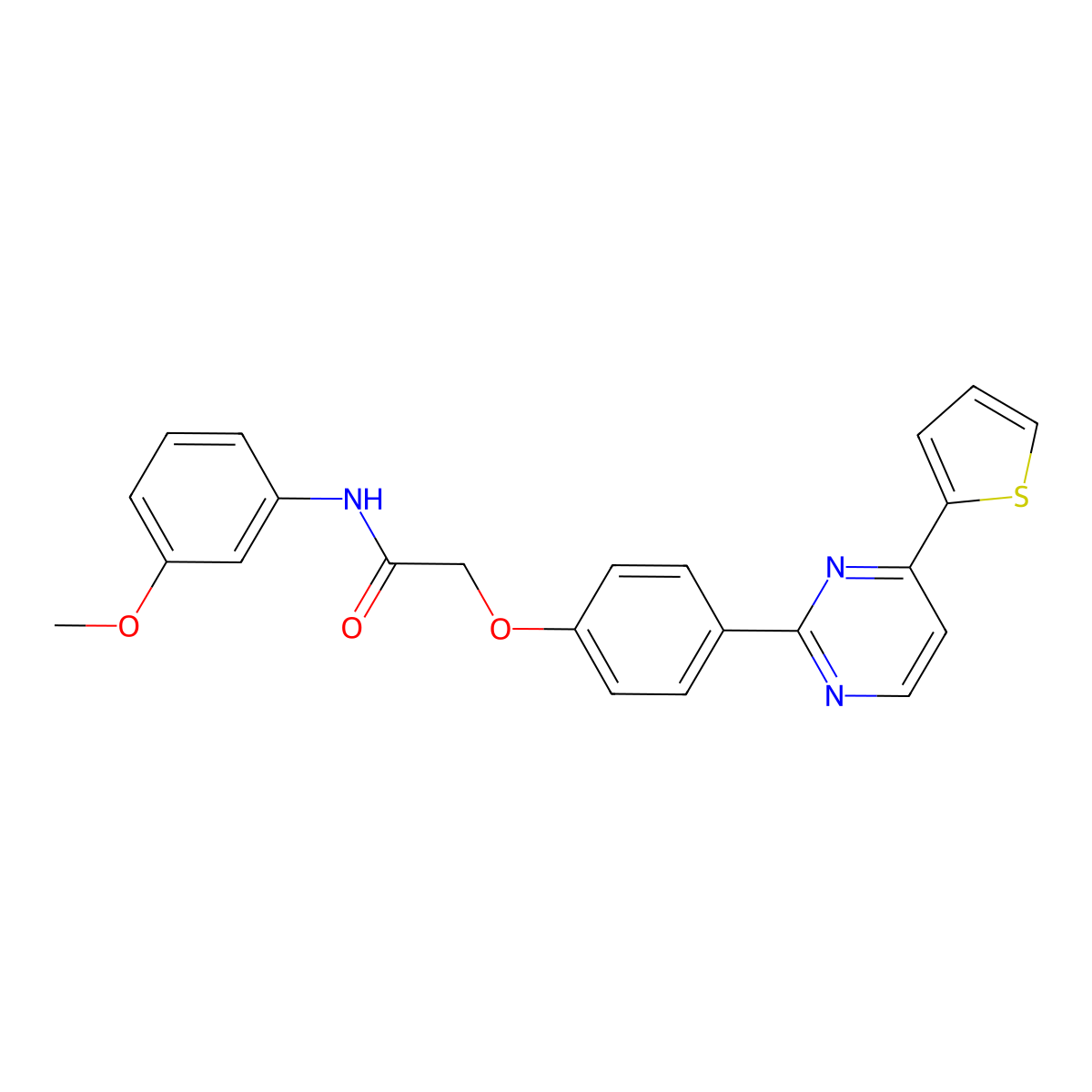 N-(3-methoxyphenyl)-2-{4-[4-(2-thienyl)-2-pyrimidinyl]phenoxy}acetamide molecular structure, CAS 477888-36-1