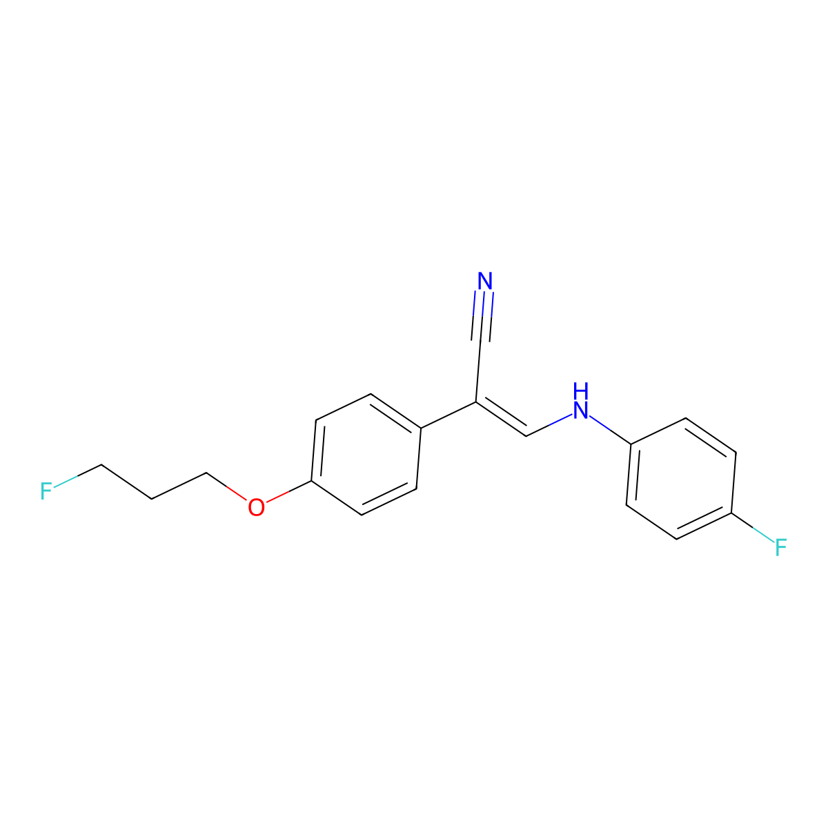 (2Z)-3-[(4-fluorophenyl)amino]-2-[4-(3-fluoropropoxy)phenyl]prop-2-enenitrile molecular structure, CAS 477888-38-3