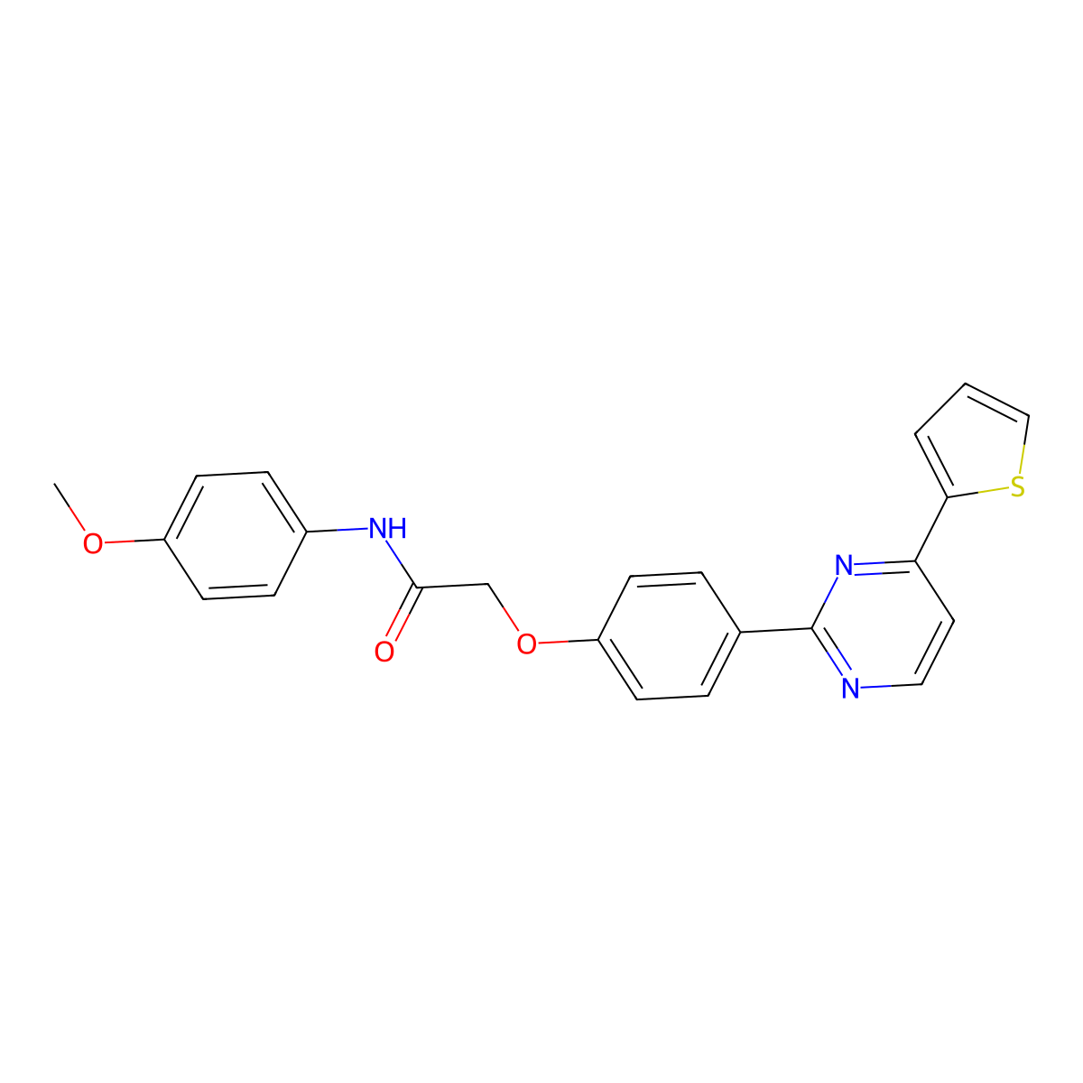 N-(4-methoxyphenyl)-2-{4-[4-(2-thienyl)-2-pyrimidinyl]phenoxy}acetamide molecular structure, CAS 477888-45-2