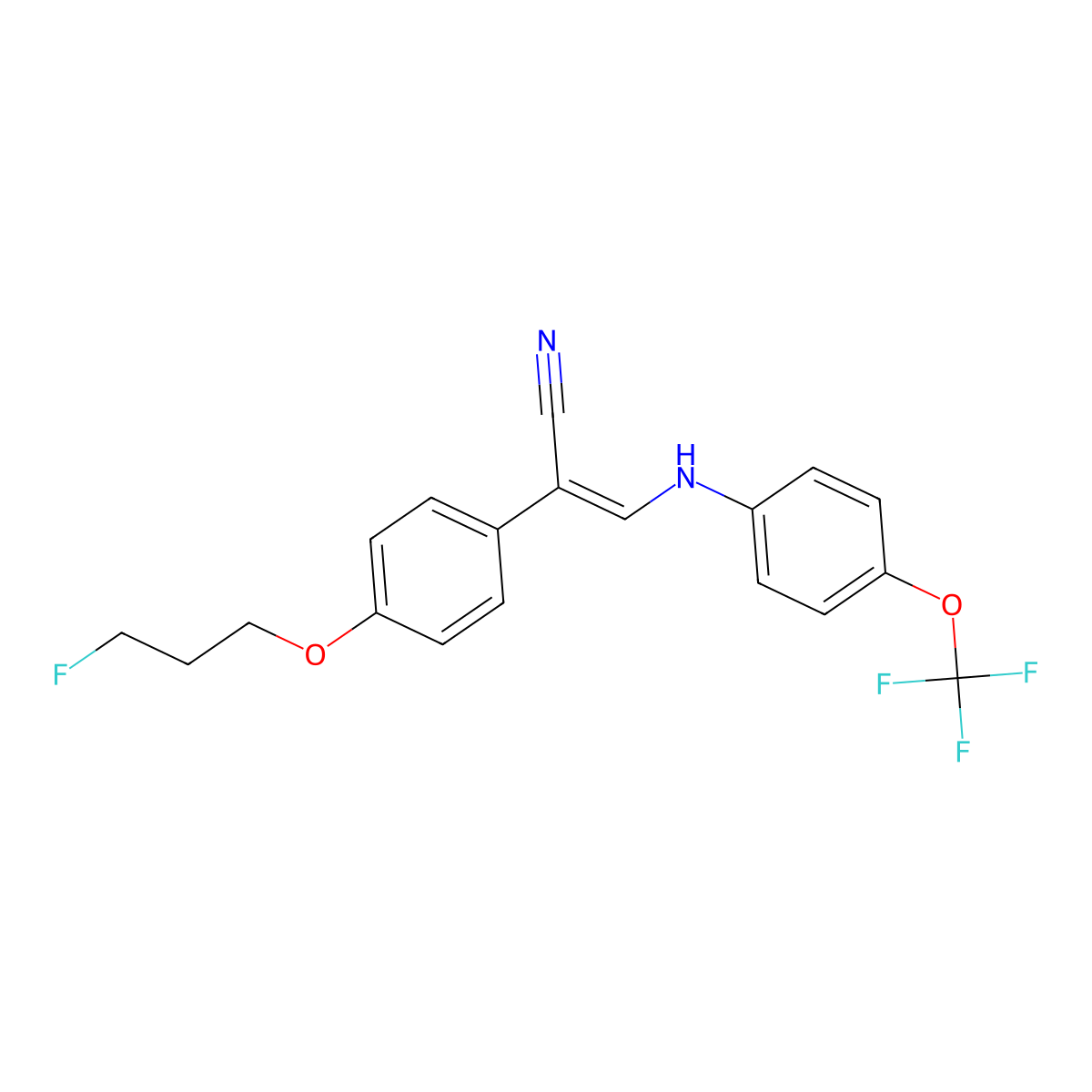 (Z)-2-[4-(3-fluoropropoxy)phenyl]-3-[4-(trifluoromethoxy)anilino]-2-propenenitrile molecular structure, CAS 477888-58-7