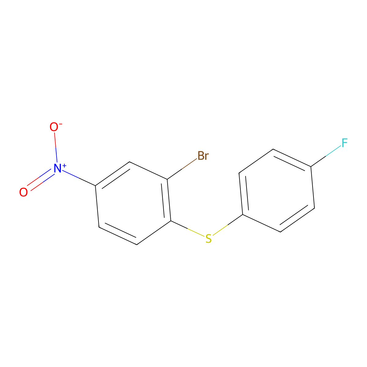 2-Bromo-1-[(4-fluorophenyl)sulfanyl]-4-nitrobenzene molecular structure, CAS 477888-74-7