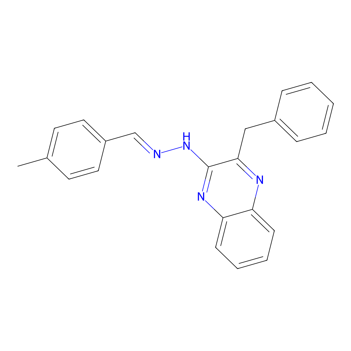 4-methylbenzenecarbaldehyde N-(3-benzyl-2-quinoxalinyl)hydrazone molecular structure, CAS 477888-86-1