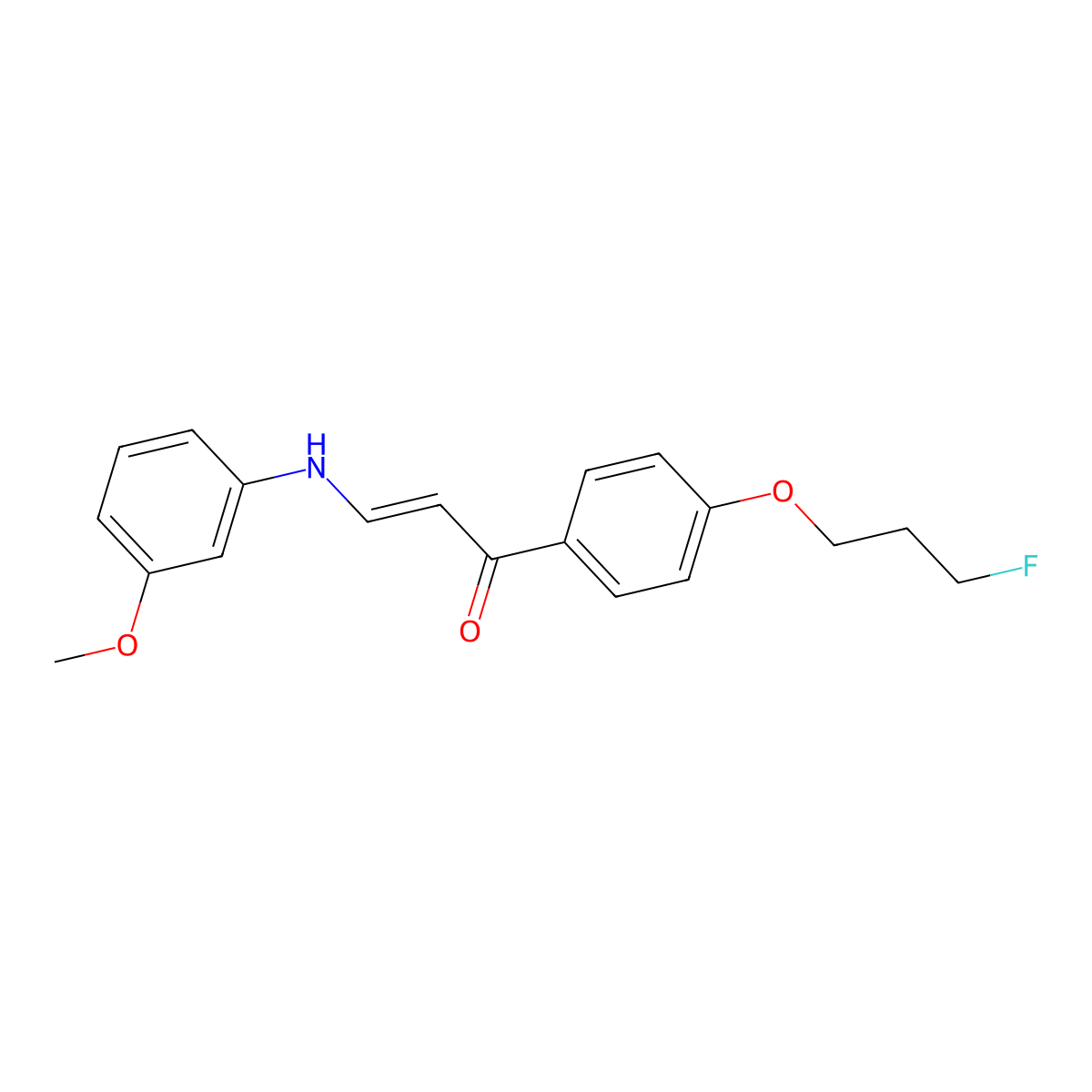 (E)-1-[4-(3-fluoropropoxy)phenyl]-3-(3-methoxyanilino)prop-2-en-1-one molecular structure, CAS 477888-92-9