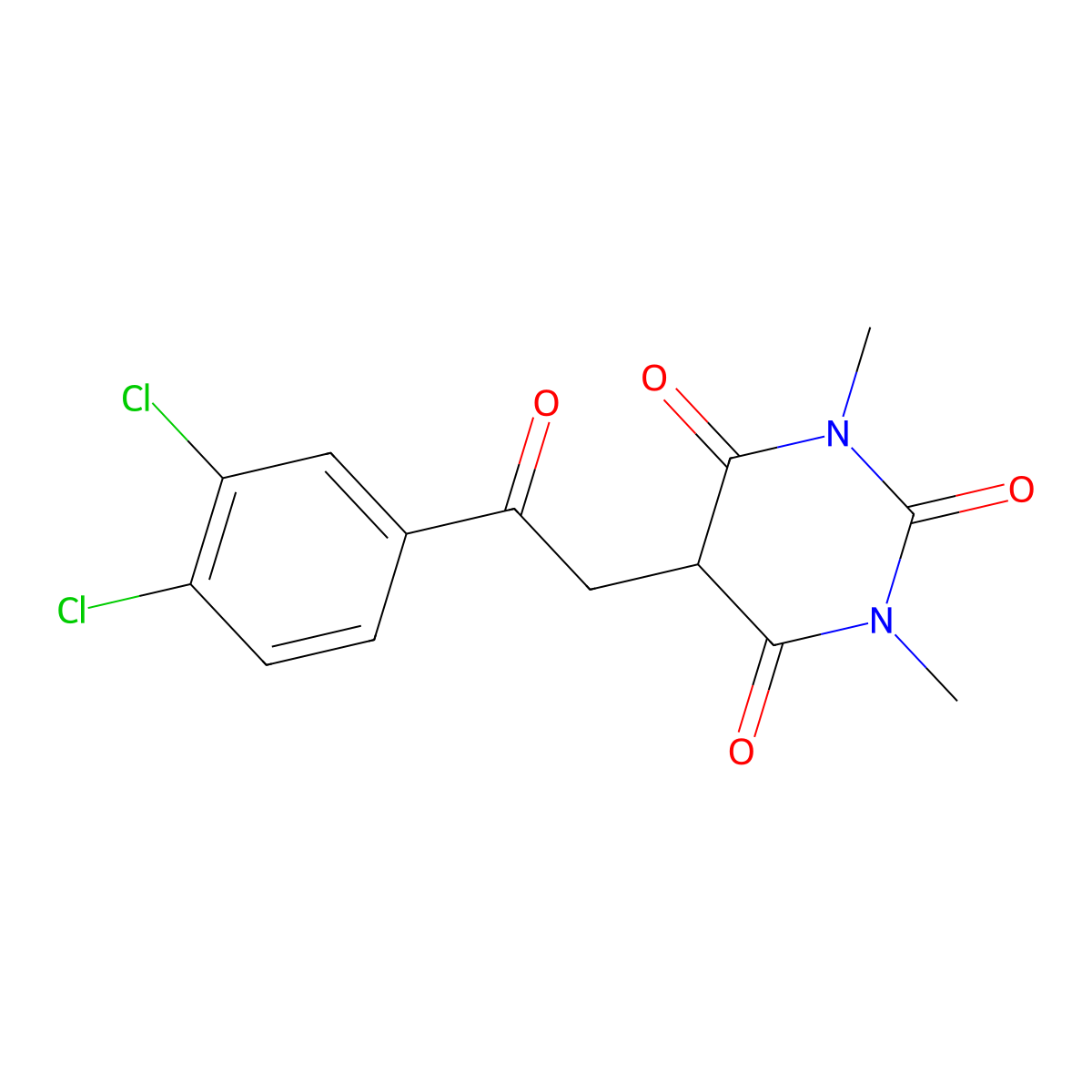 5-[2-(3,4-Dichlorophenyl)-2-oxoethyl]-1,3-dimethyl-1,3-diazinane-2,4,6-trione molecular structure, CAS 477888-93-0