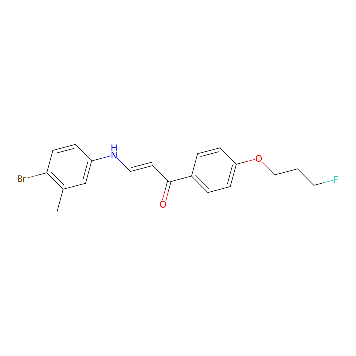 (E)-3-(4-bromo-3-methylanilino)-1-[4-(3-fluoropropoxy)phenyl]-2-propen-1-one molecular structure, CAS 477889-13-7