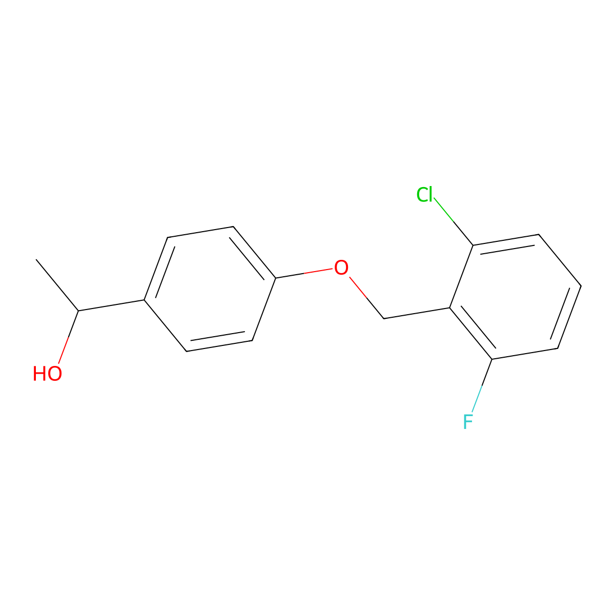 1-{4-[(2-Chloro-6-fluorobenzyl)oxy]phenyl}-1-ethanol molecular structure, CAS 477889-19-3