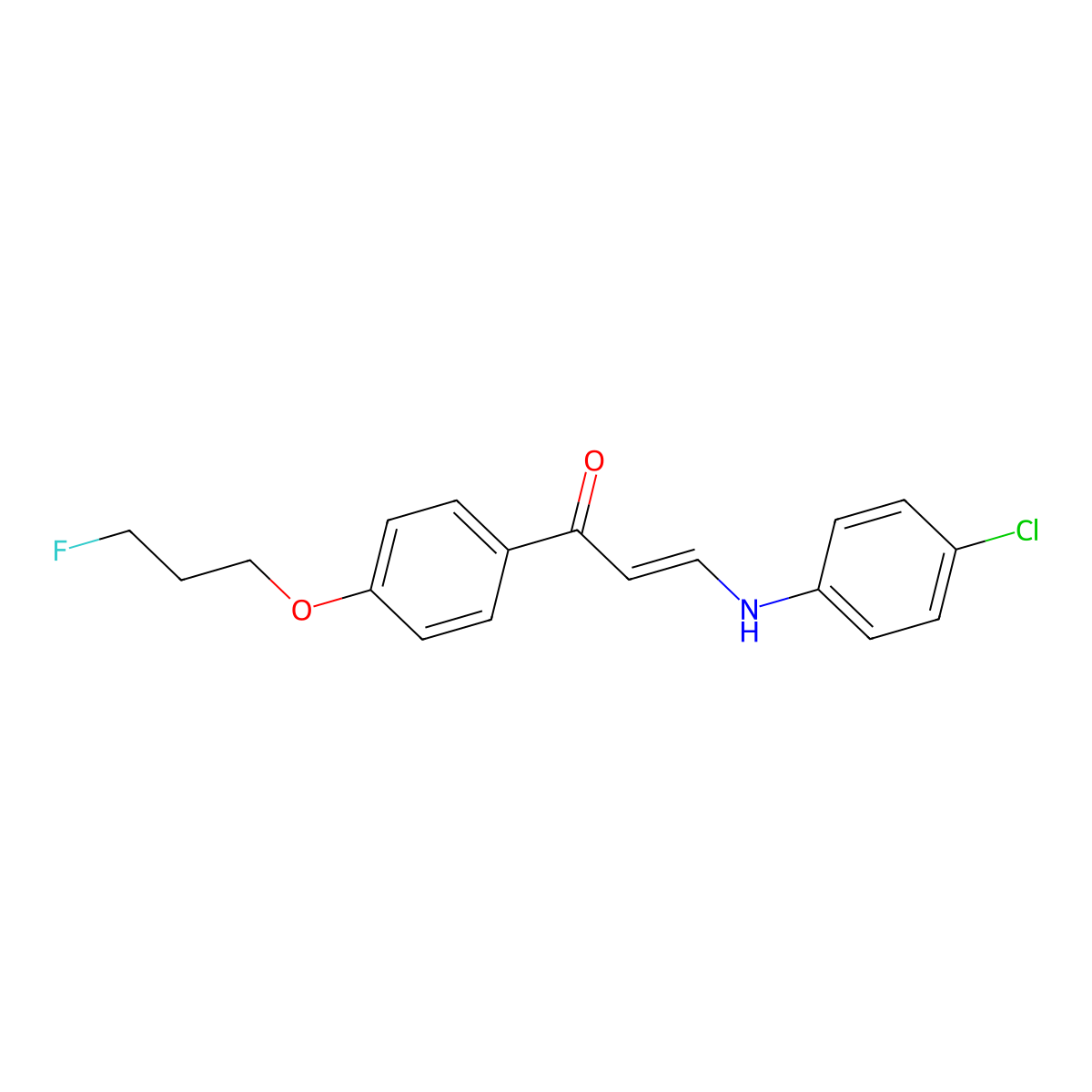 (E)-3-(4-chloroanilino)-1-[4-(3-fluoropropoxy)phenyl]-2-propen-1-one molecular structure, CAS 477889-20-6