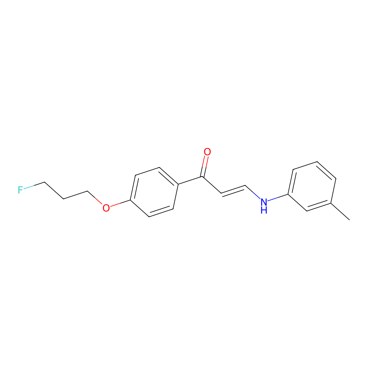 (E)-1-[4-(3-fluoropropoxy)phenyl]-3-(3-methylanilino)prop-2-en-1-one molecular structure, CAS 477889-22-8