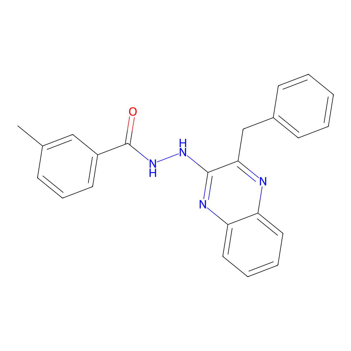 N'-(3-benzyl-2-quinoxalinyl)-3-methylbenzenecarbohydrazide molecular structure, CAS 477889-29-5