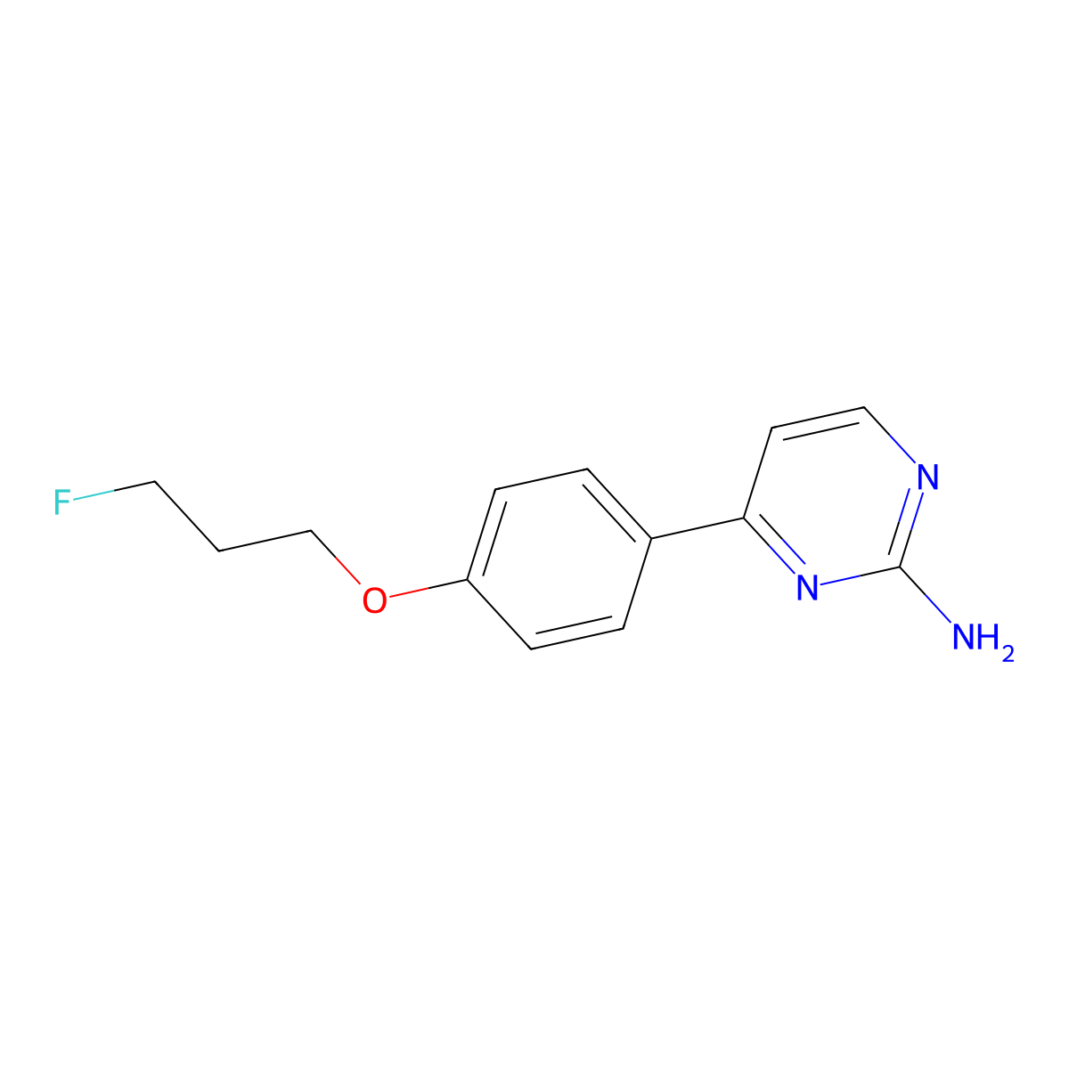 4-[4-(3-Fluoropropoxy)phenyl]pyrimidin-2-amine molecular structure, CAS 477889-32-0