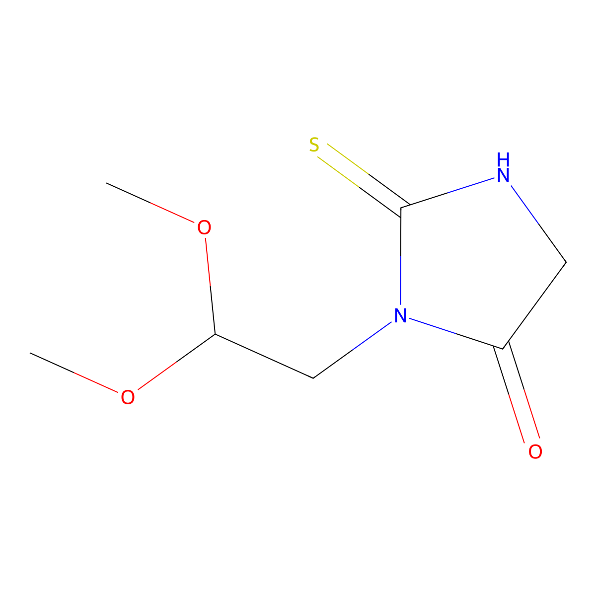 3-(2,2-Dimethoxyethyl)-2-sulfanylideneimidazolidin-4-one molecular structure, CAS 477889-52-4
