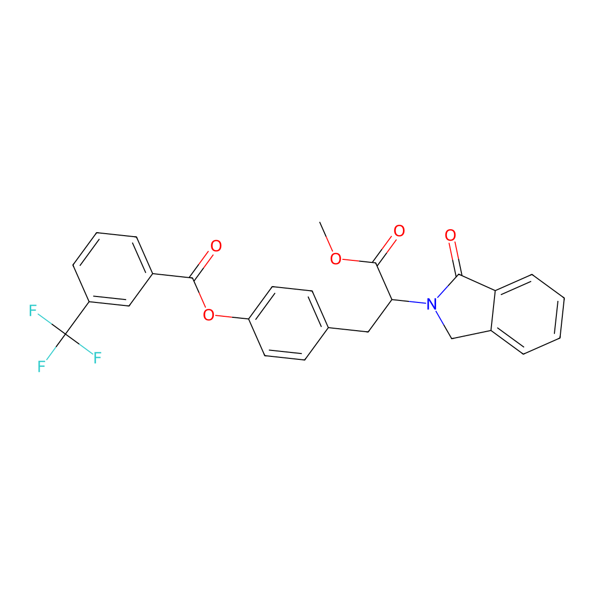 [4-[3-methoxy-3-oxo-2-(3-oxo-1H-isoindol-2-yl)propyl]phenyl] 3-(trifluoromethyl)benzoate molecular structure, CAS 477889-53-5