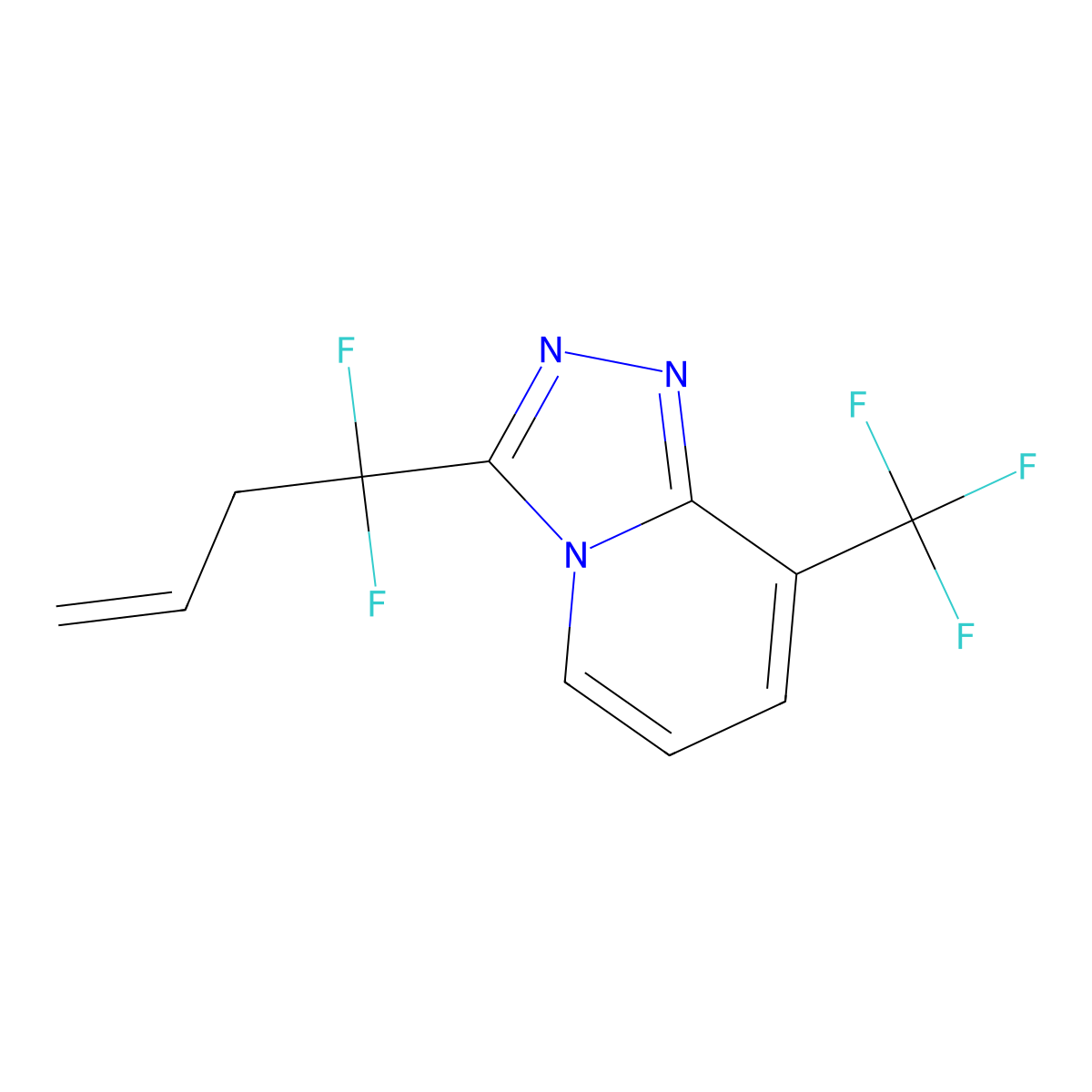 3-(1,1-Difluoro-3-butenyl)-8-(trifluoromethyl)[1,2,4]triazolo[4,3-a]pyridine molecular structure, CAS 477889-55-7