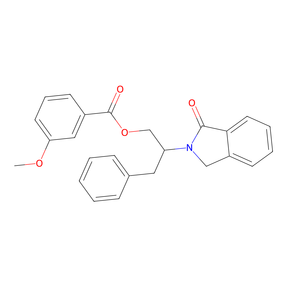2-(1-oxo-1,3-dihydro-2H-isoindol-2-yl)-3-phenylpropyl 3-methoxybenzenecarboxylate molecular structure, CAS 477889-56-8
