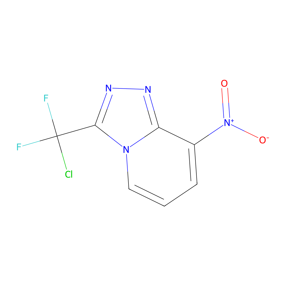 3-[Chloro(difluoro)methyl]-8-nitro[1,2,4]triazolo[4,3-a]pyridine molecular structure, CAS 477889-58-0