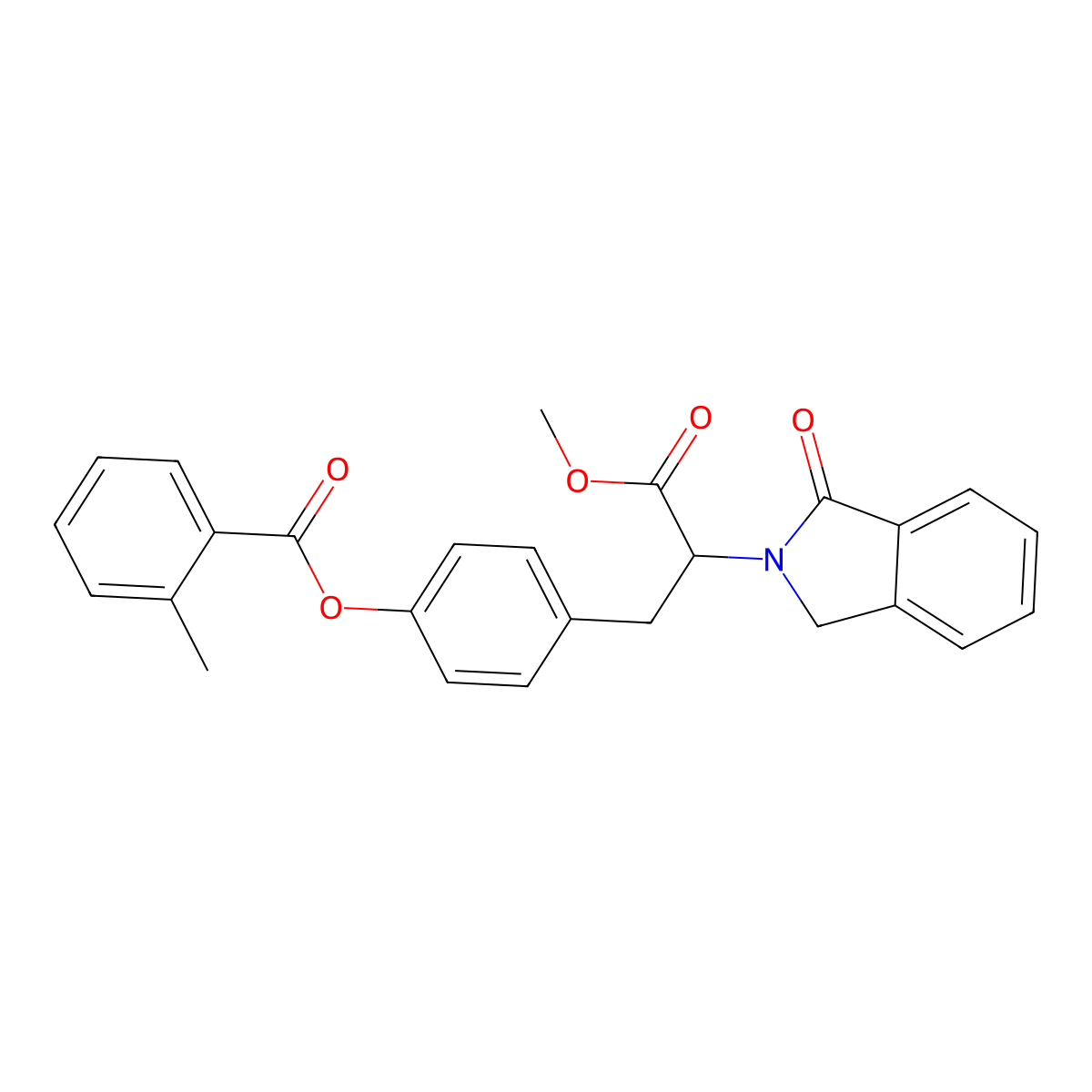 4-[3-methoxy-3-oxo-2-(1-oxo-1,3-dihydro-2H-isoindol-2-yl)propyl]phenyl 2-methylbenzenecarboxylate molecular structure, CAS 477889-63-7