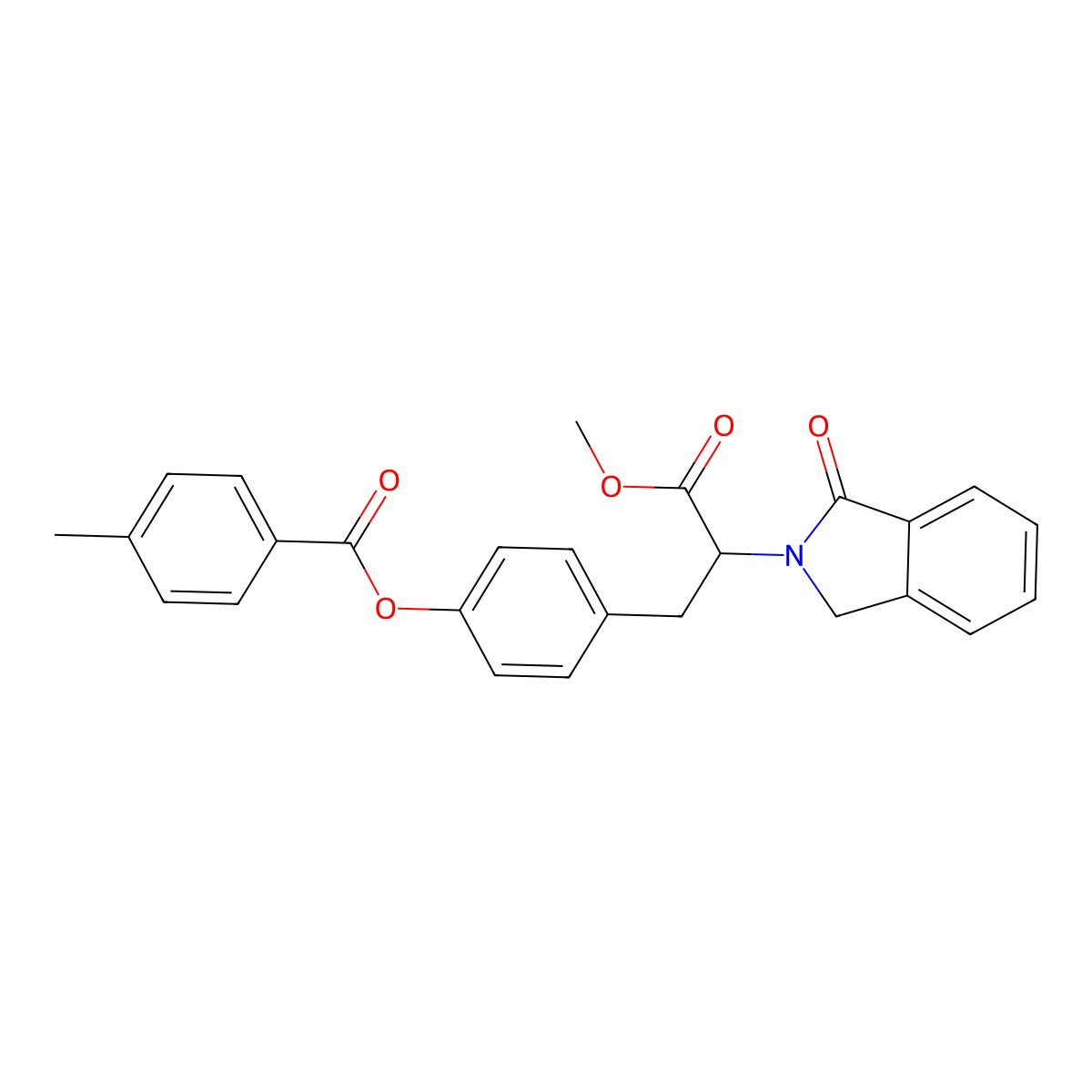 4-[3-methoxy-3-oxo-2-(1-oxo-1,3-dihydro-2H-isoindol-2-yl)propyl]phenyl 4-methylbenzenecarboxylate molecular structure, CAS 477889-64-8