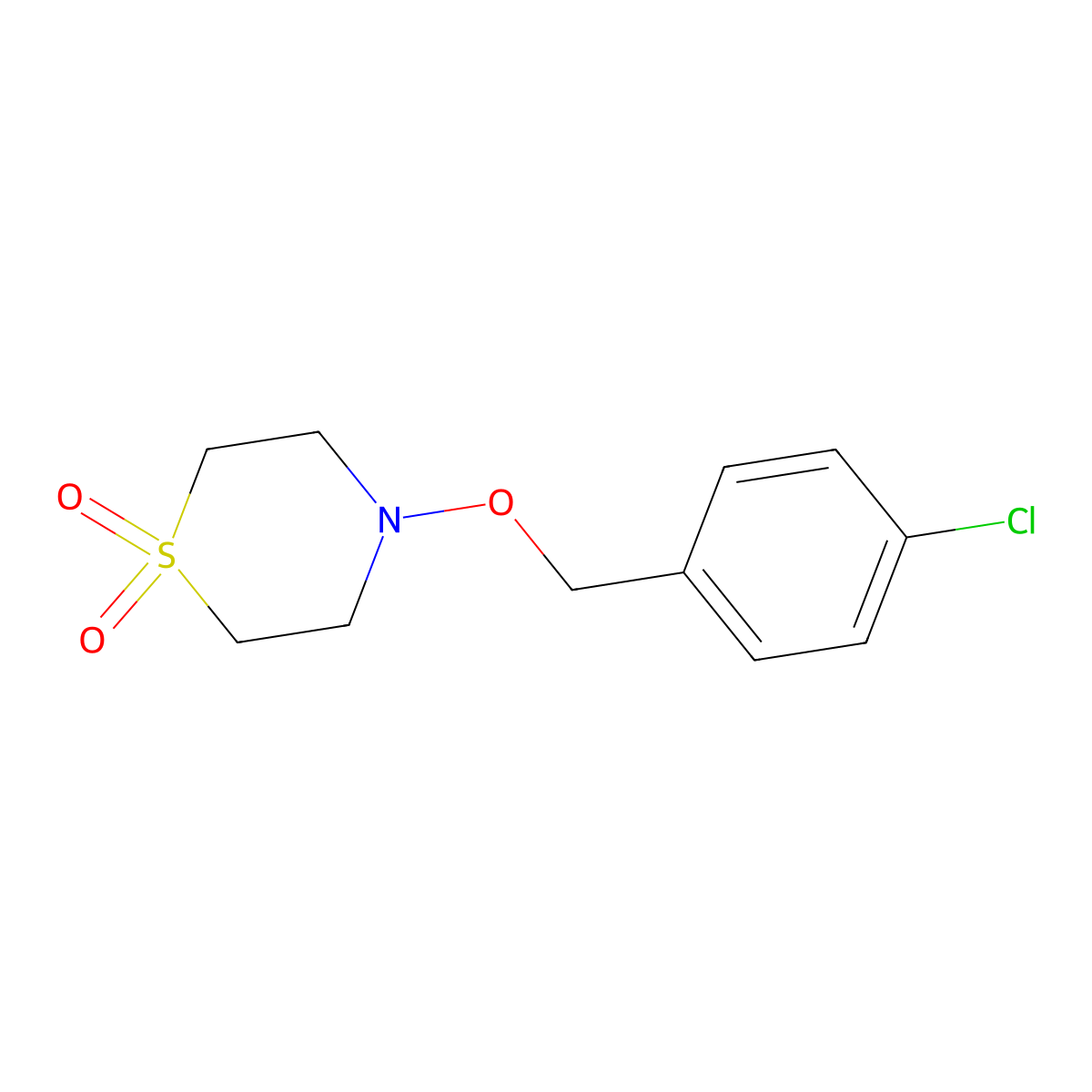 4-[(4-Chlorobenzyl)oxy]-1lambda~6~,4-thiazinane-1,1-dione molecular structure, CAS 477889-69-3