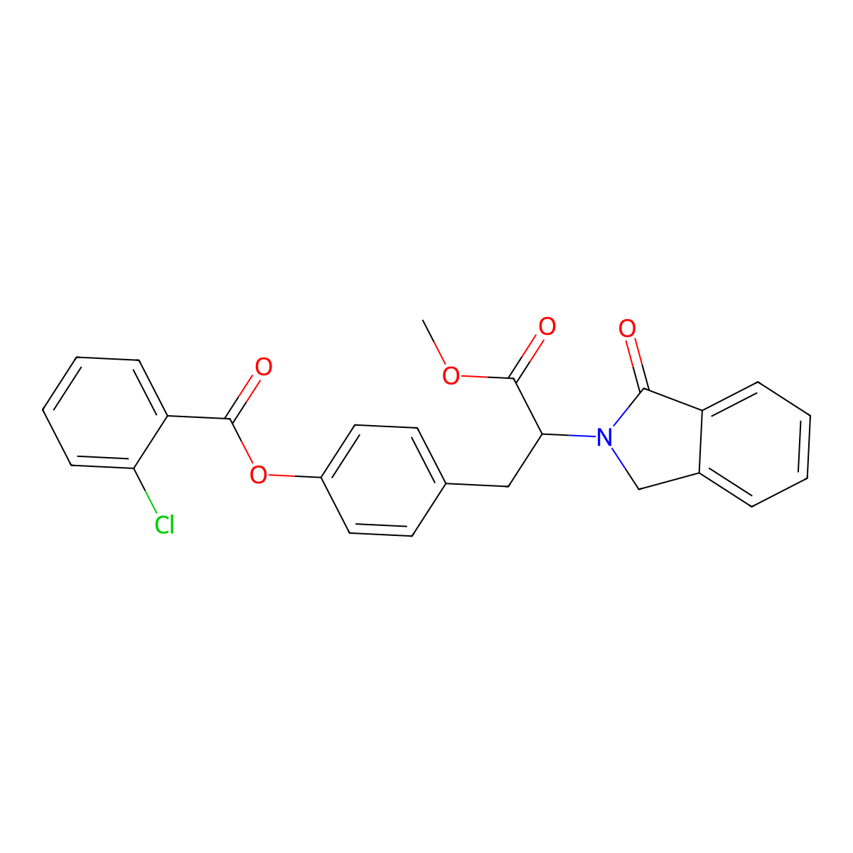 4-[3-methoxy-3-oxo-2-(1-oxo-1,3-dihydro-2H-isoindol-2-yl)propyl]phenyl 2-chlorobenzenecarboxylate molecular structure, CAS 477889-71-7