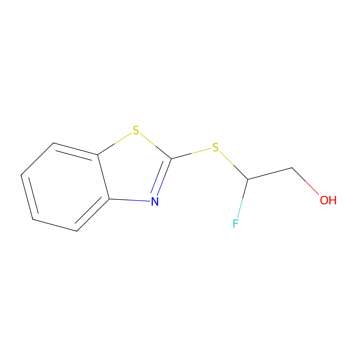 2-(1,3-Benzothiazol-2-ylsulfanyl)-2-fluoro-1-ethanol molecular structure, CAS 477889-73-9