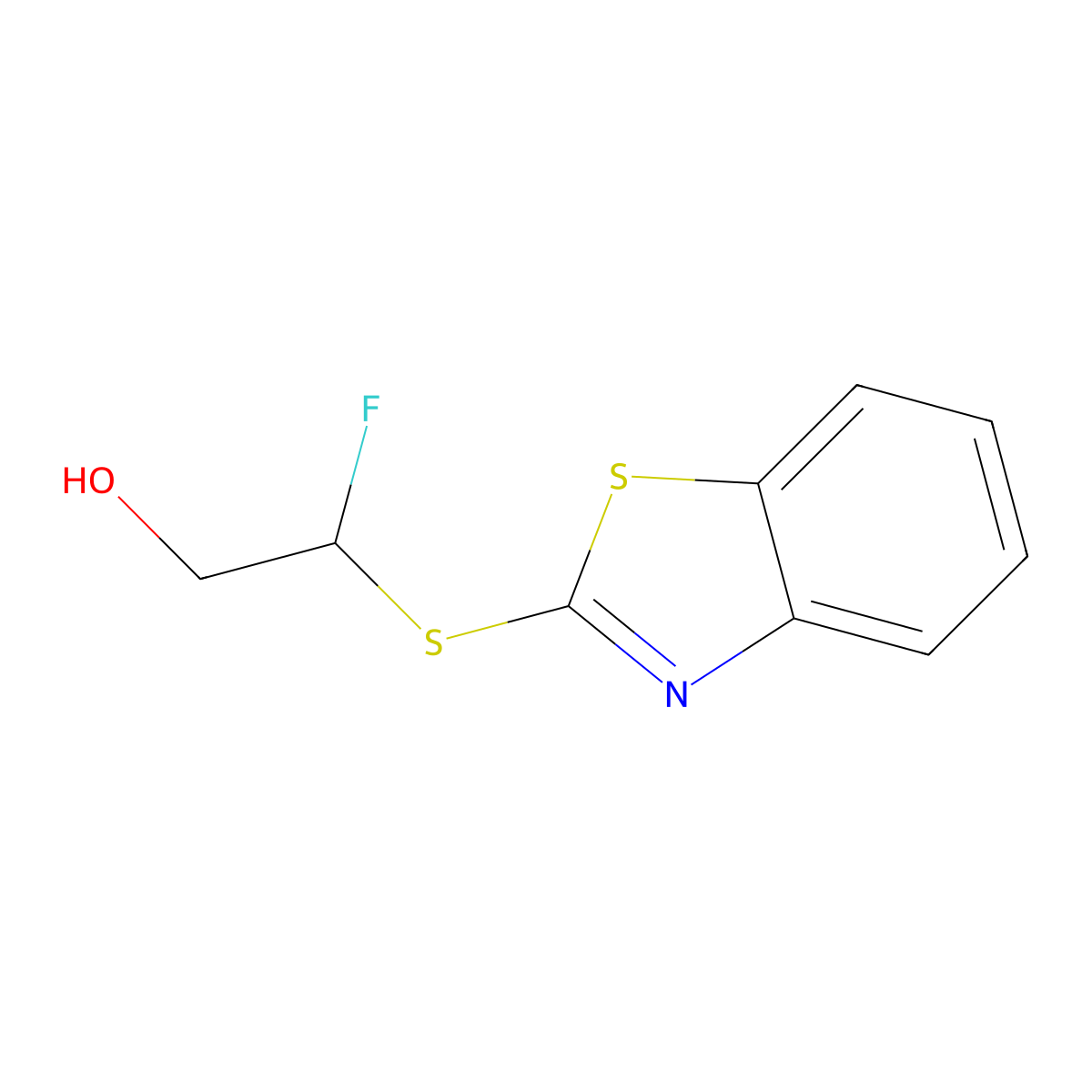 2-(1,3-Benzothiazol-2-ylsulfanyl)-2-fluoro-1-ethanol molecular structure, CAS 477889-73-9