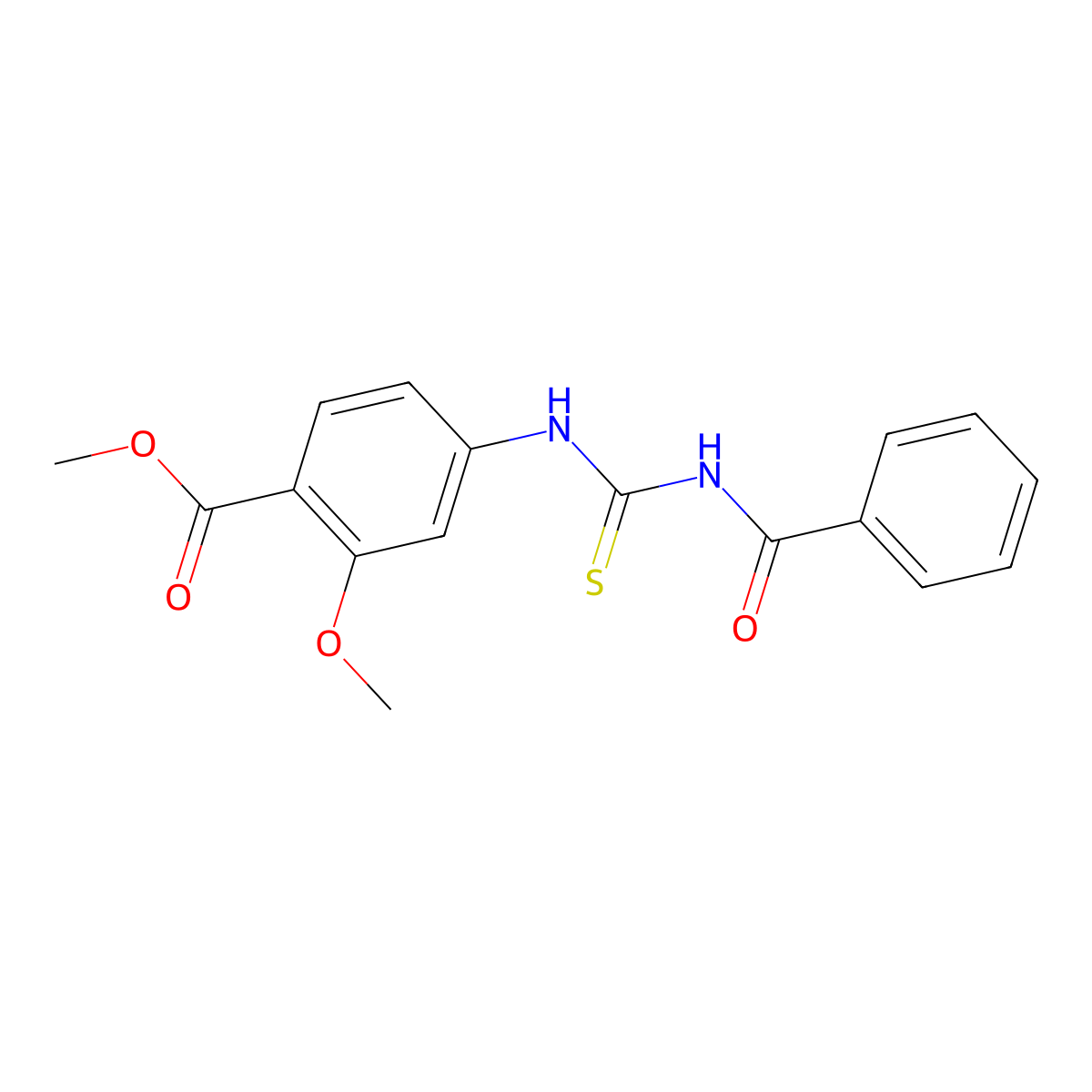 Methyl 4-{[(benzoylamino)carbothioyl]amino}-2-methoxybenzenecarboxylate molecular structure, CAS 477889-75-1