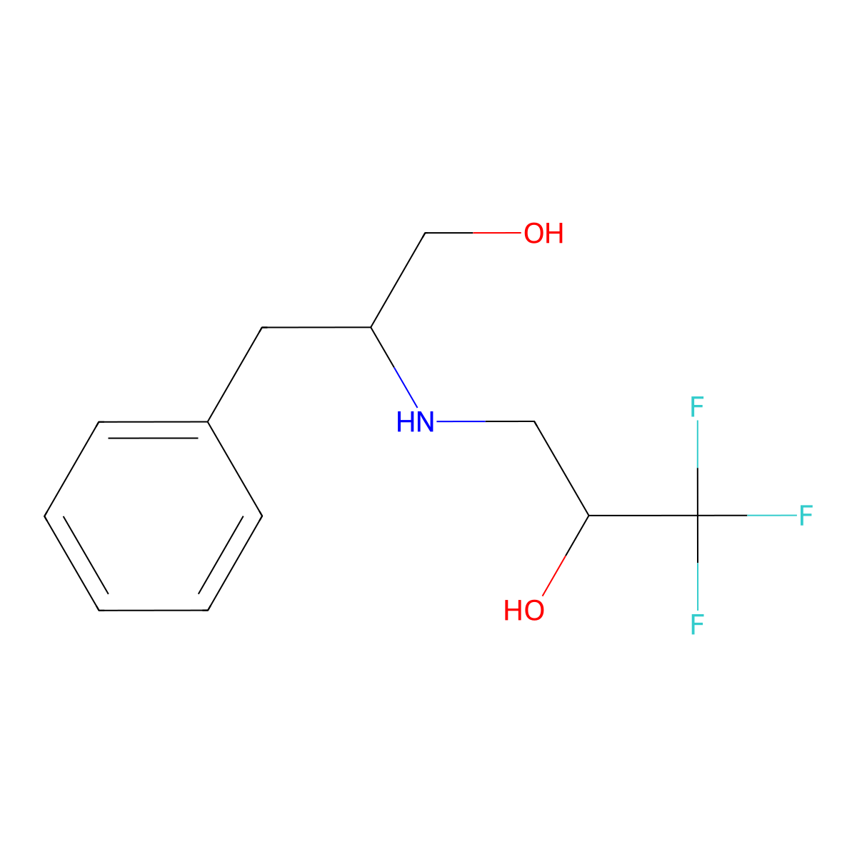 1,1,1-Trifluoro-3-[(1-hydroxy-3-phenylpropan-2-yl)amino]propan-2-ol molecular structure, CAS 477889-76-2