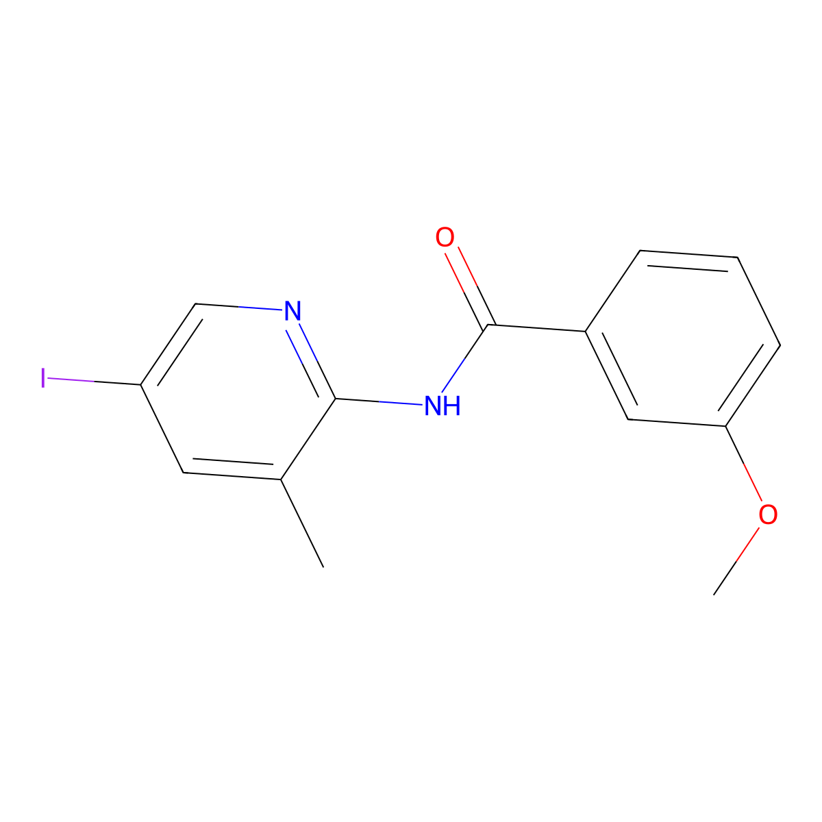 N-(5-iodo-3-methylpyridin-2-yl)-3-methoxybenzamide molecular structure, CAS 477889-81-9