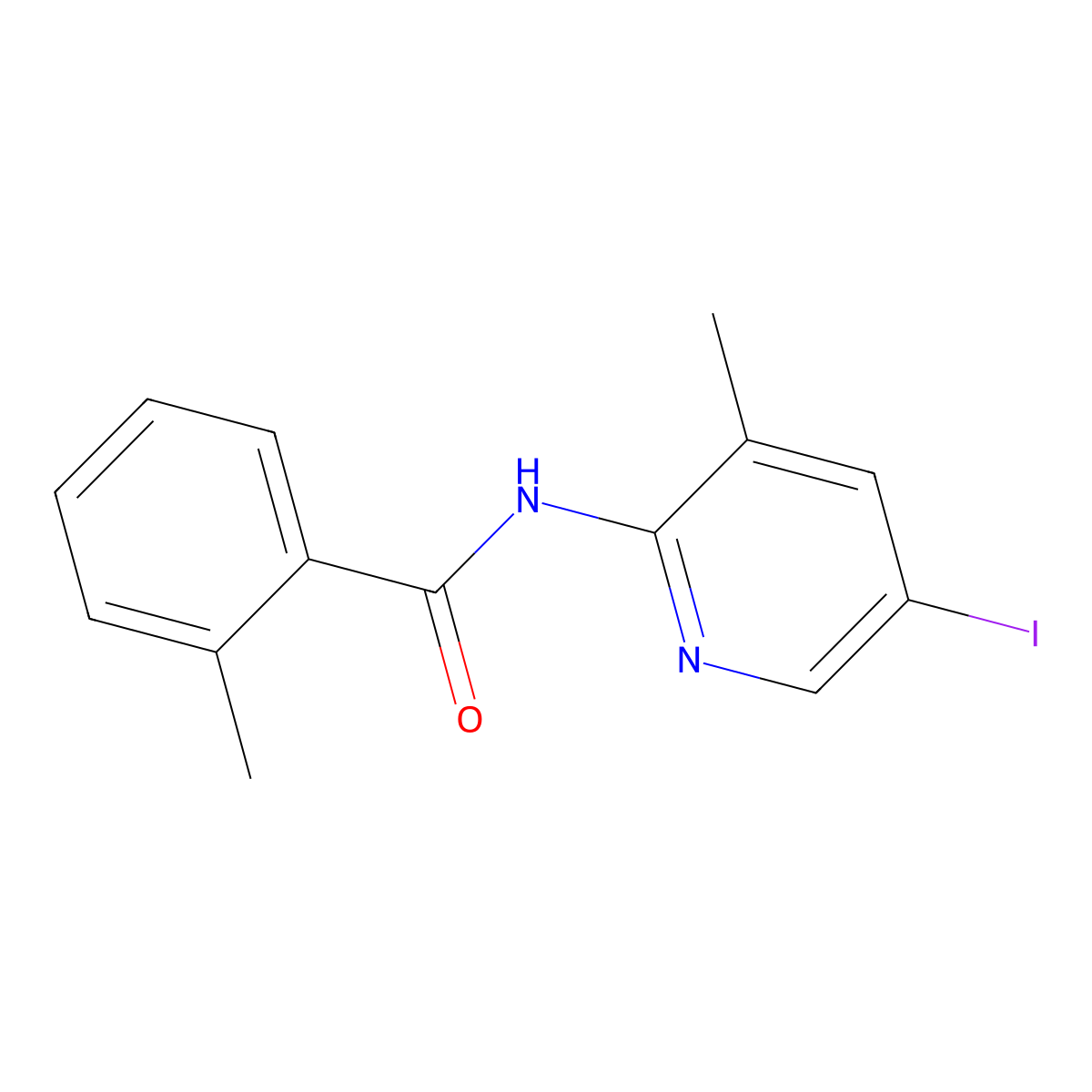 N-(5-iodo-3-methylpyridin-2-yl)-2-methylbenzamide molecular structure, CAS 477889-83-1