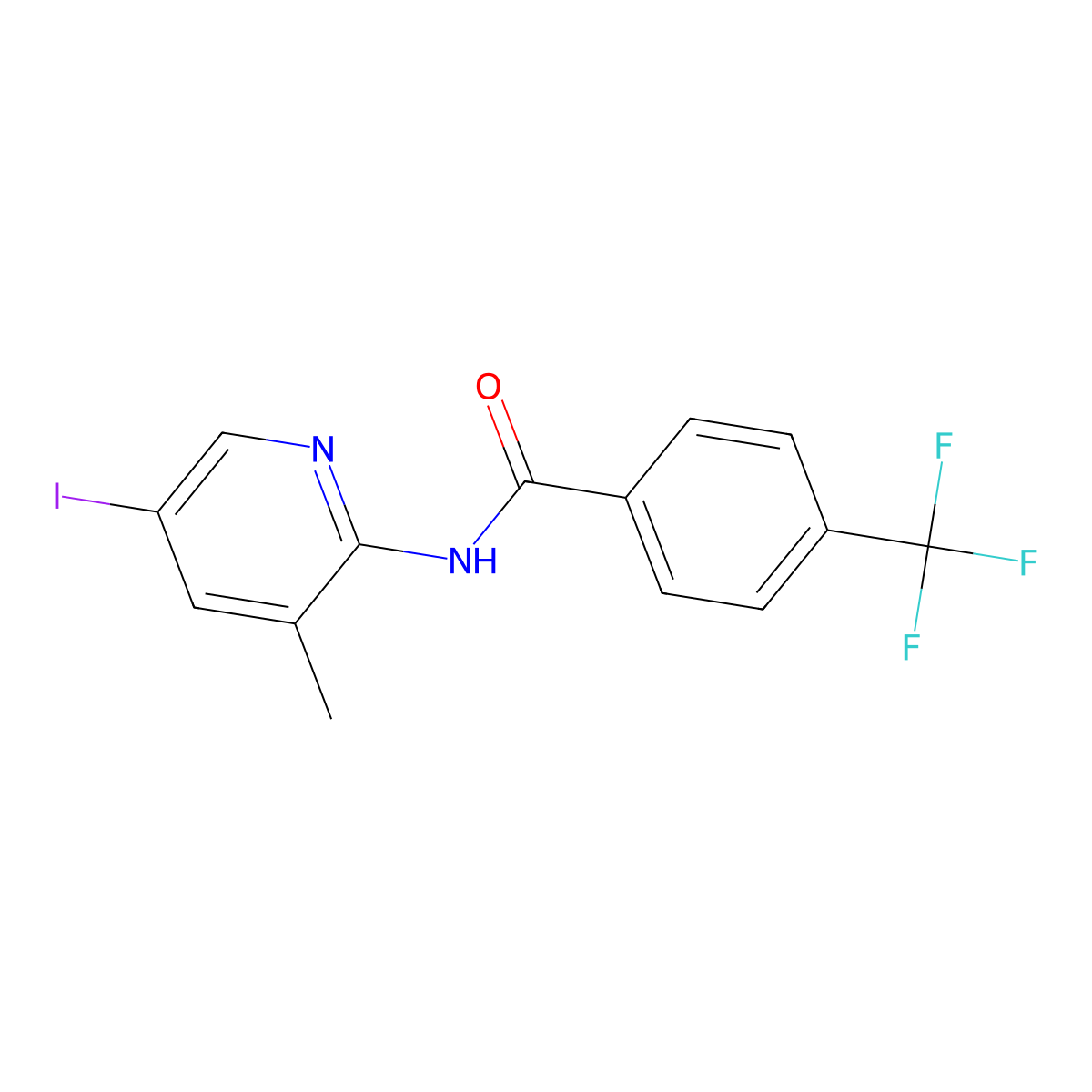 N-(5-iodo-3-methylpyridin-2-yl)-4-(trifluoromethyl)benzamide molecular structure, CAS 477889-92-2