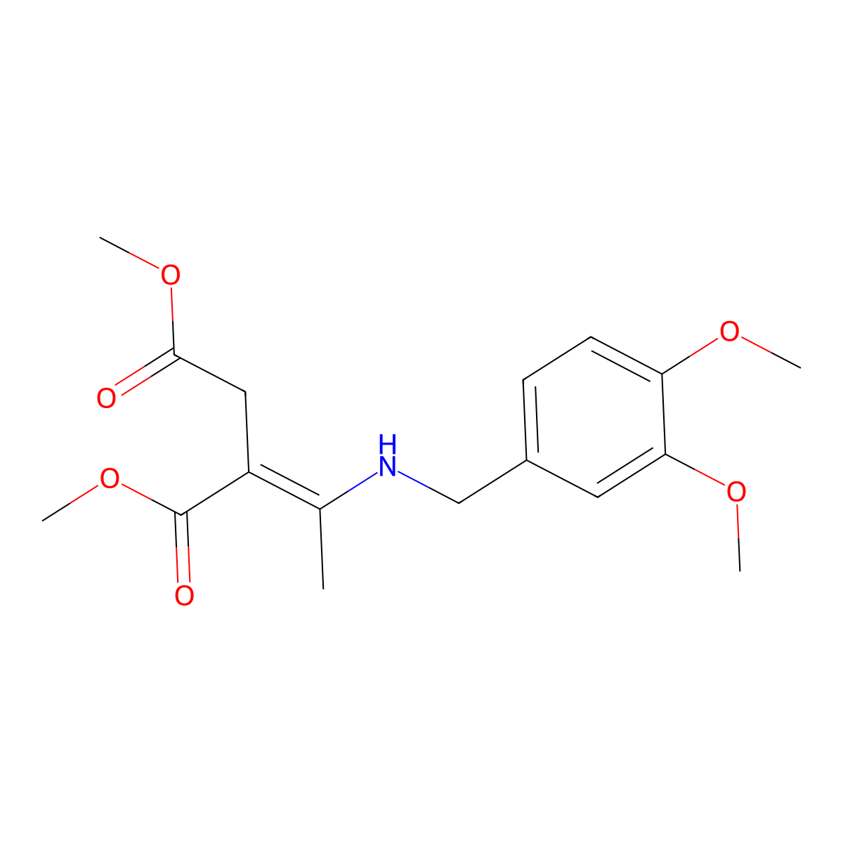 dimethyl 2-{(E)-1-[(3,4-dimethoxybenzyl)amino]ethylidene}succinate molecular structure, CAS 477890-06-5
