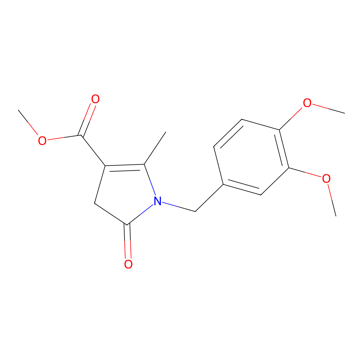 methyl 1-(3,4-dimethoxybenzyl)-2-methyl-5-oxo-4,5-dihydro-1H-pyrrole-3-carboxylate molecular structure, CAS 477890-07-6