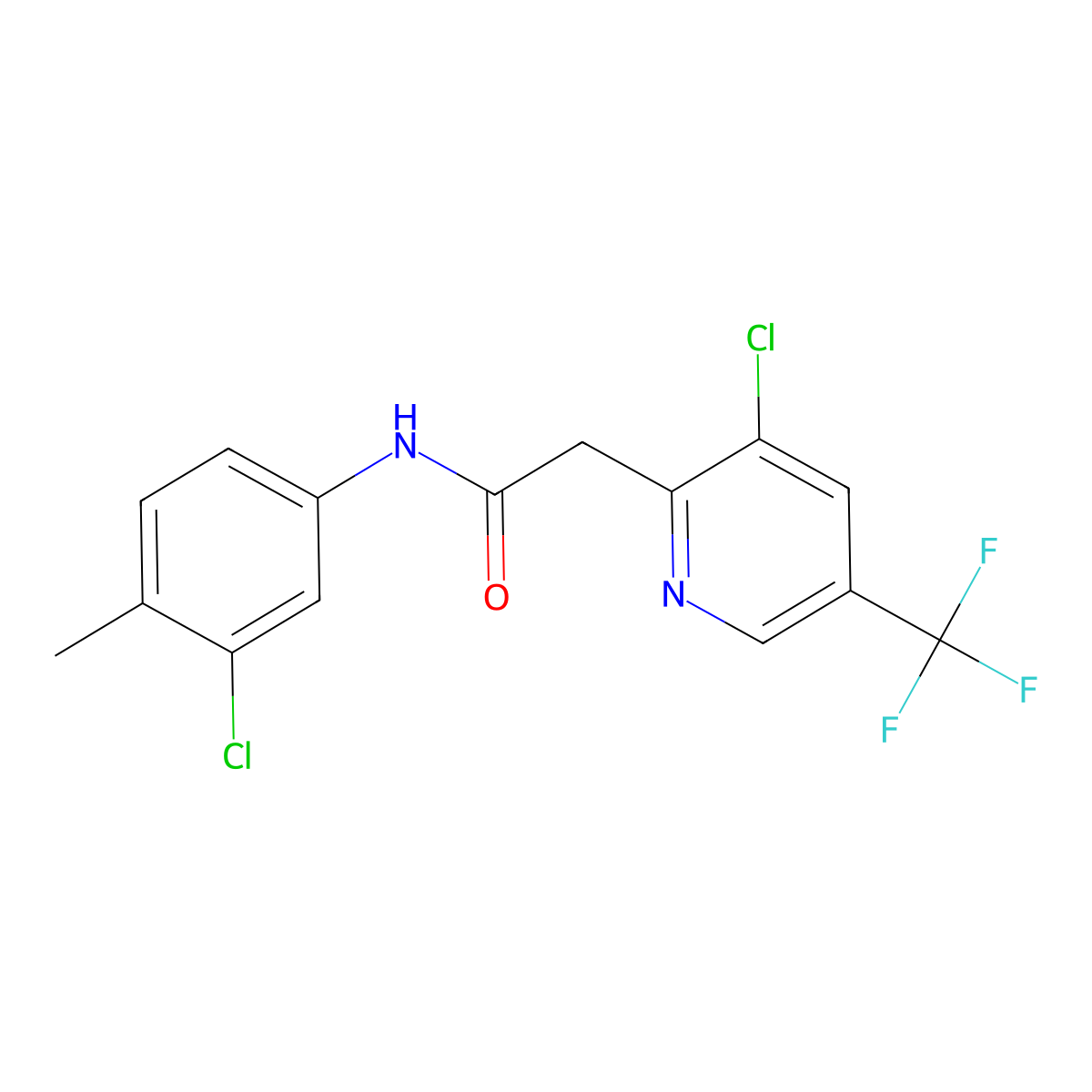 N-(3-chloro-4-methylphenyl)-2-[3-chloro-5-(trifluoromethyl)pyridin-2-yl]acetamide molecular structure, CAS 477890-08-7