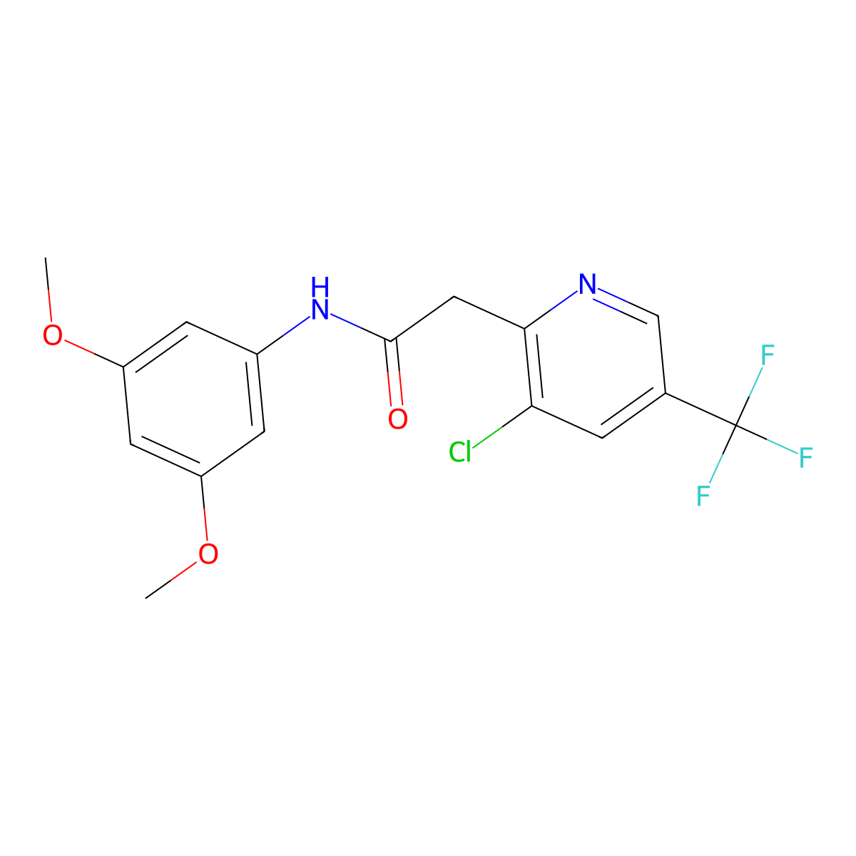 2-[3-chloro-5-(trifluoromethyl)pyridin-2-yl]-N-(3,5-dimethoxyphenyl)acetamide molecular structure, CAS 477890-09-8