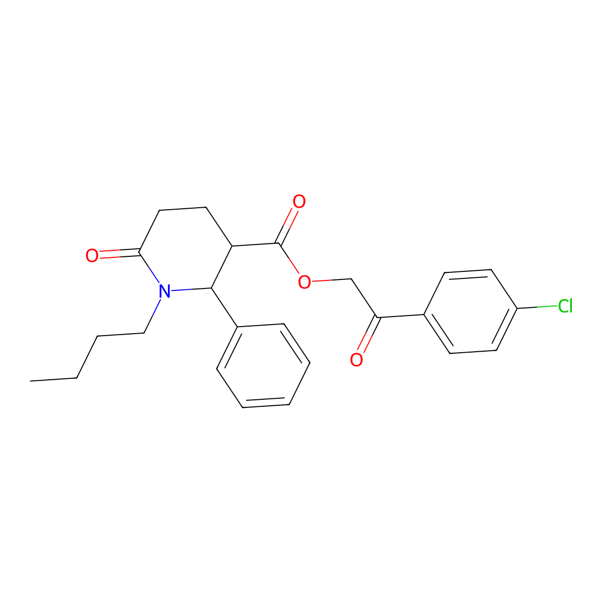 2-(4-Chlorophenyl)-2-oxoethyl 1-butyl-6-oxo-2-phenyl-3-piperidinecarboxylate molecular structure, CAS 477890-10-1