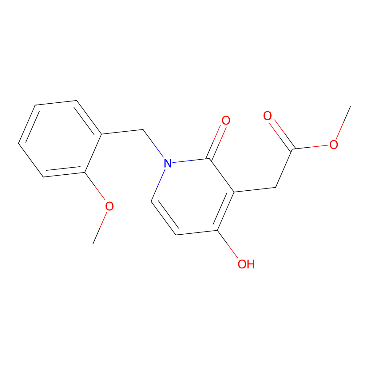 Methyl 2-[4-hydroxy-1-(2-methoxybenzyl)-2-oxo-1,2-dihydro-3-pyridinyl]acetate molecular structure, CAS 477890-13-4