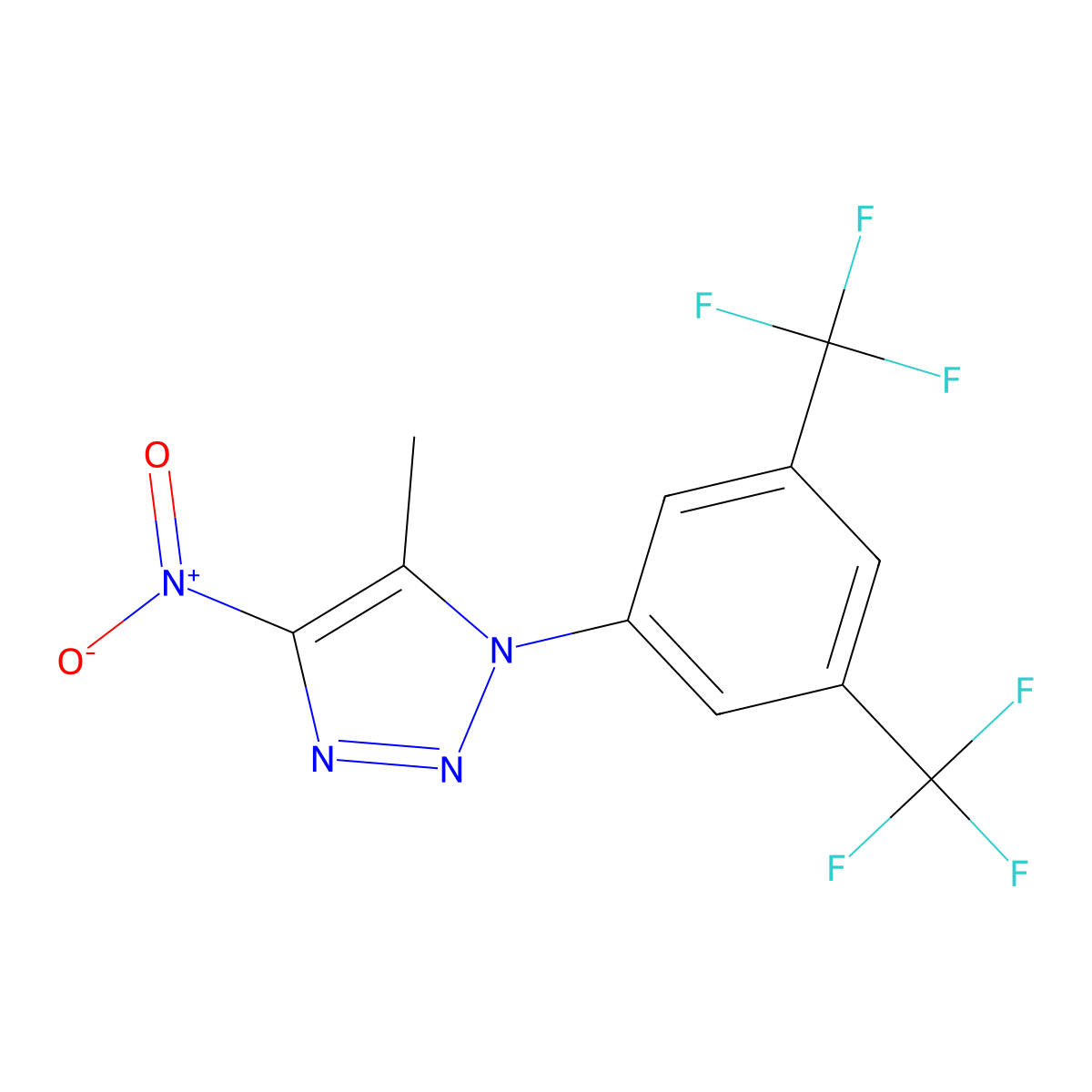 1-[3,5-bis(trifluoromethyl)phenyl]-5-methyl-4-nitro-1H-1,2,3-triazole molecular structure, CAS 477890-14-5