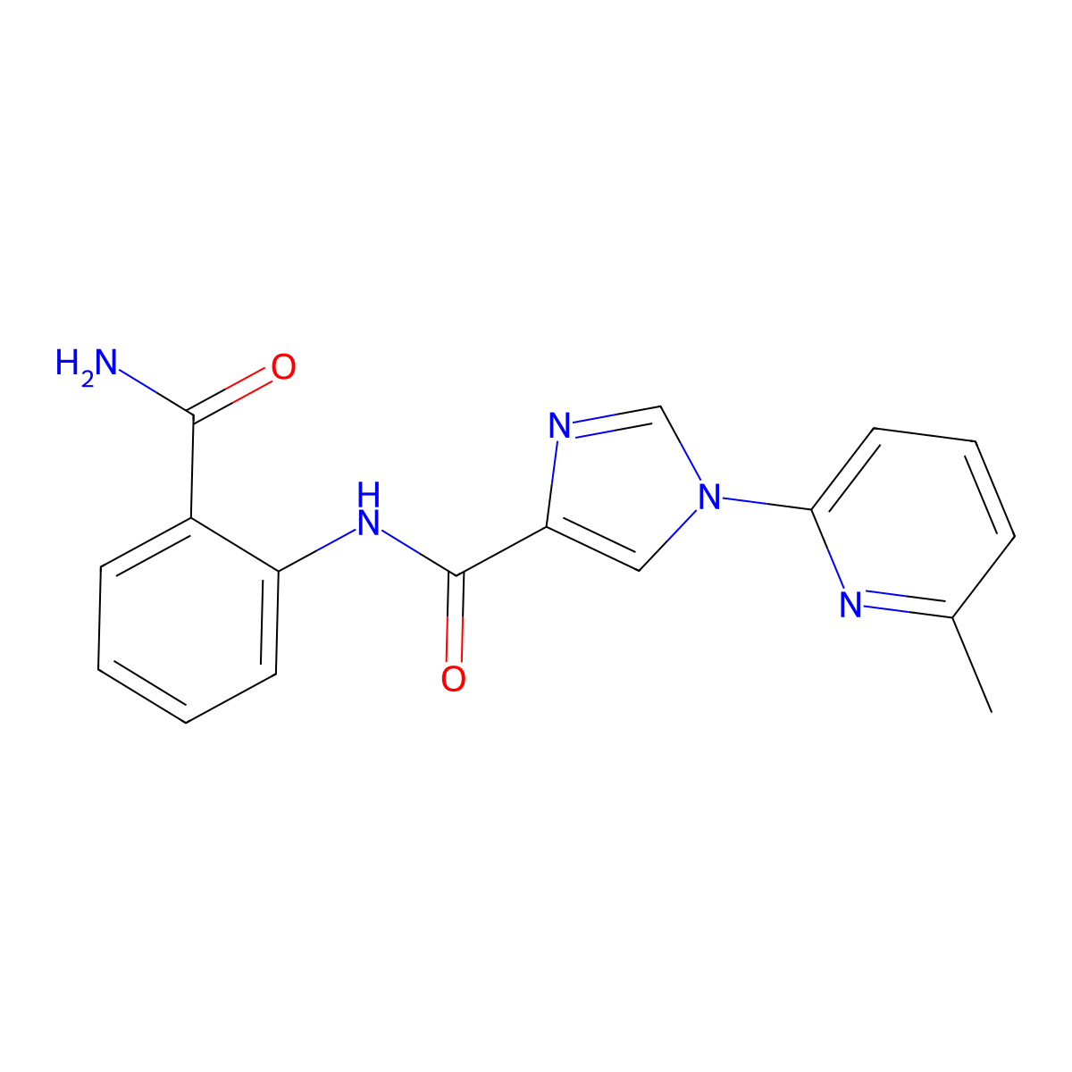 N-[2-(aminocarbonyl)phenyl]-1-(6-methyl-2-pyridinyl)-1H-imidazole-4-carboxamide molecular structure, CAS 477890-16-7