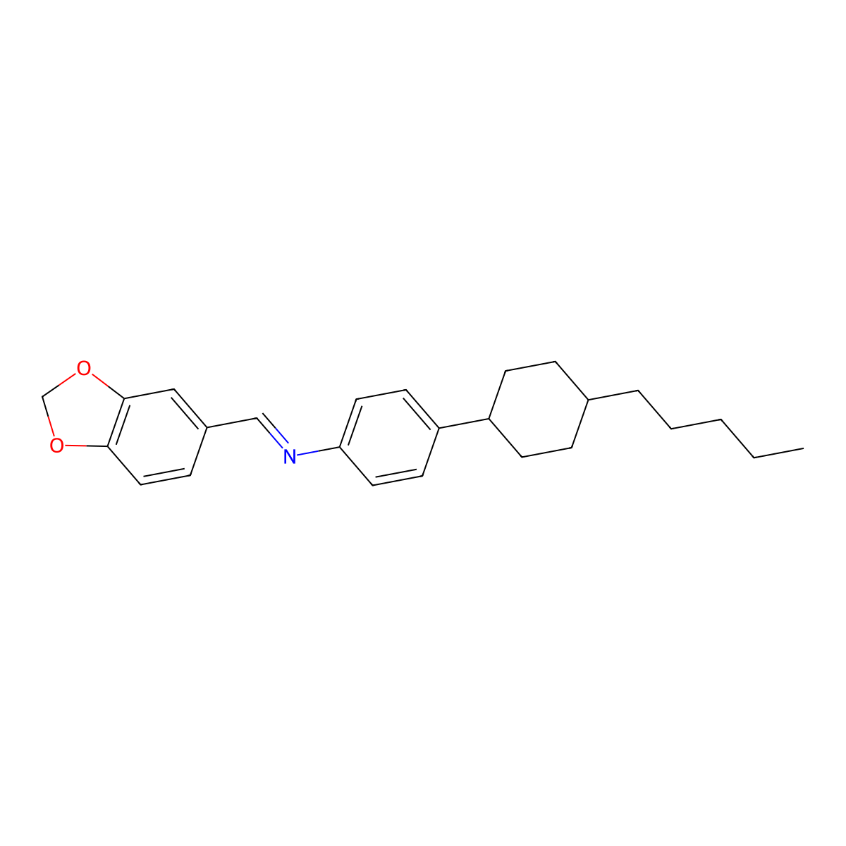 N-[(E)-1,3-benzodioxol-5-ylmethylidene]-4-(4-pentylcyclohexyl)aniline molecular structure, CAS 477890-22-5