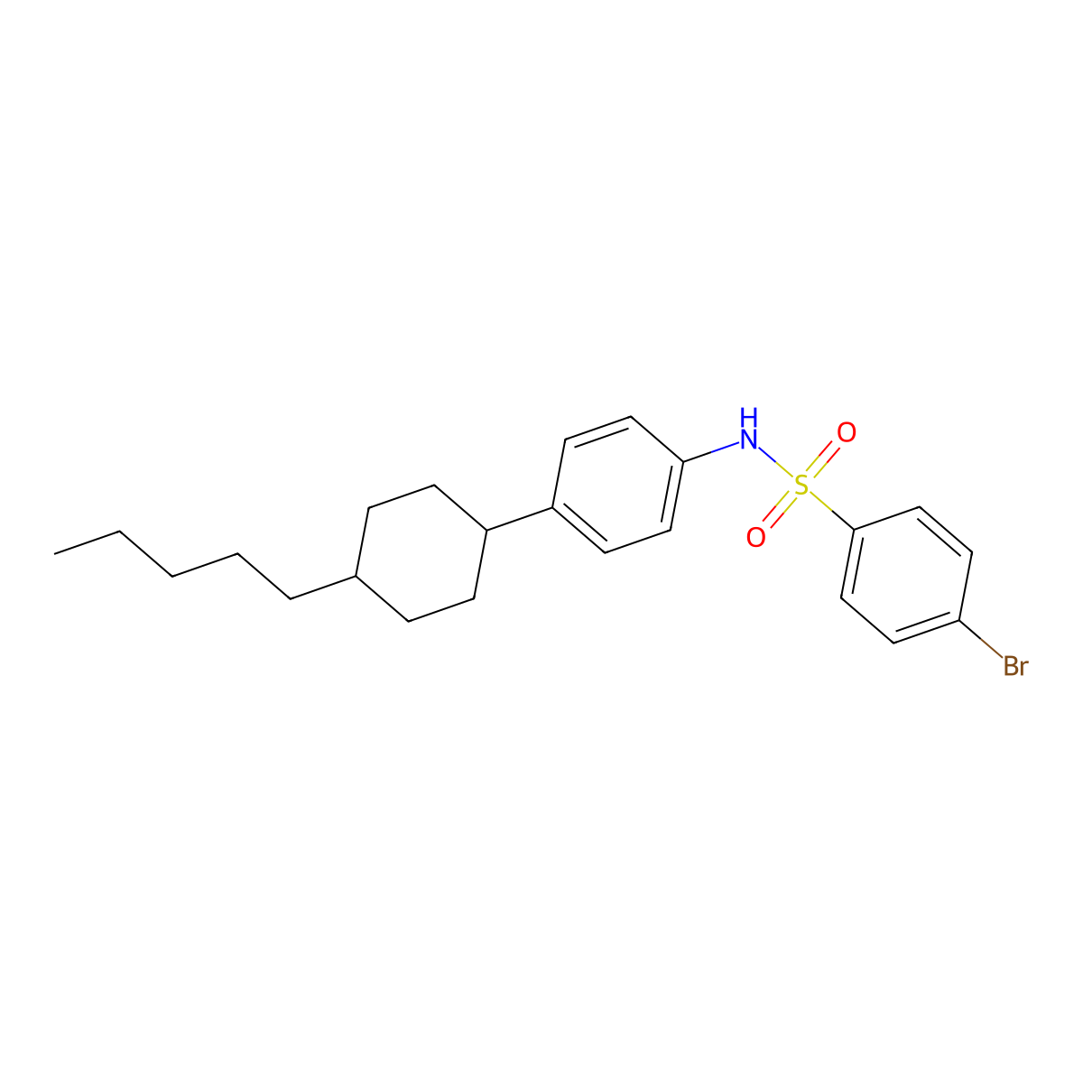 4-bromo-N-[4-(4-pentylcyclohexyl)phenyl]benzenesulfonamide molecular structure, CAS 477890-25-8