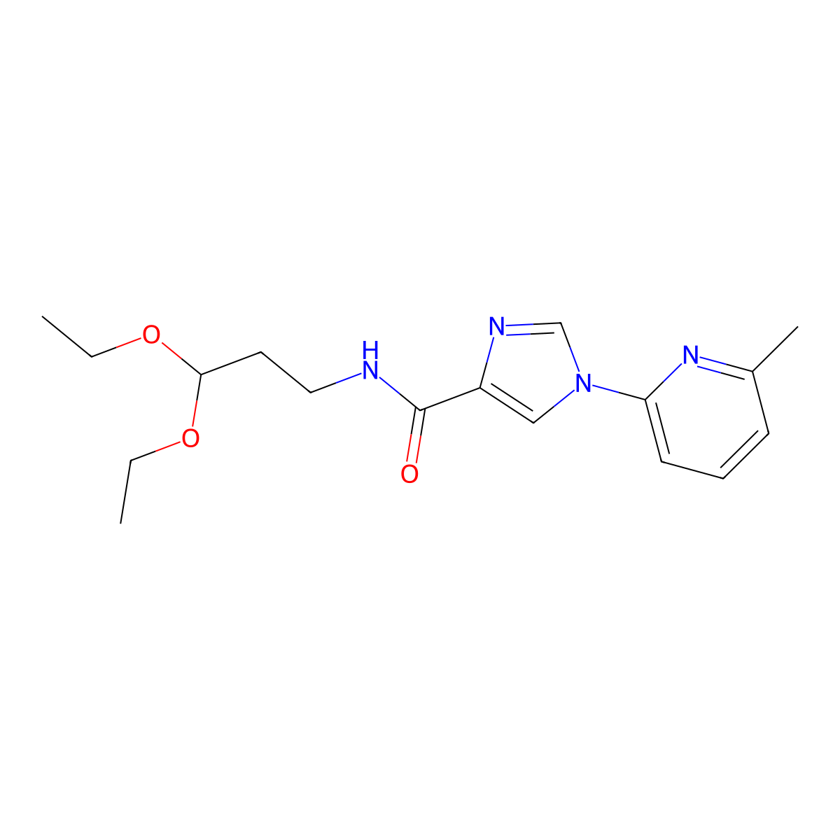 N-(3,3-diethoxypropyl)-1-(6-methyl-2-pyridinyl)-1H-imidazole-4-carboxamide molecular structure, CAS 477890-26-9