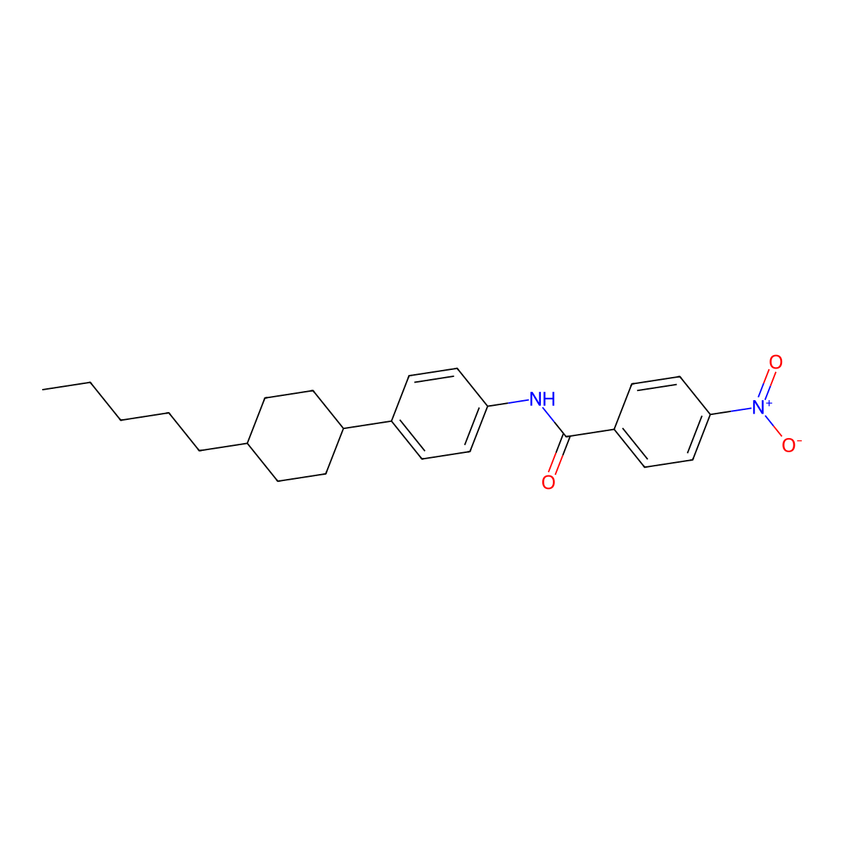 4-nitro-N-[4-(4-pentylcyclohexyl)phenyl]benzenecarboxamide molecular structure, CAS 477890-27-0
