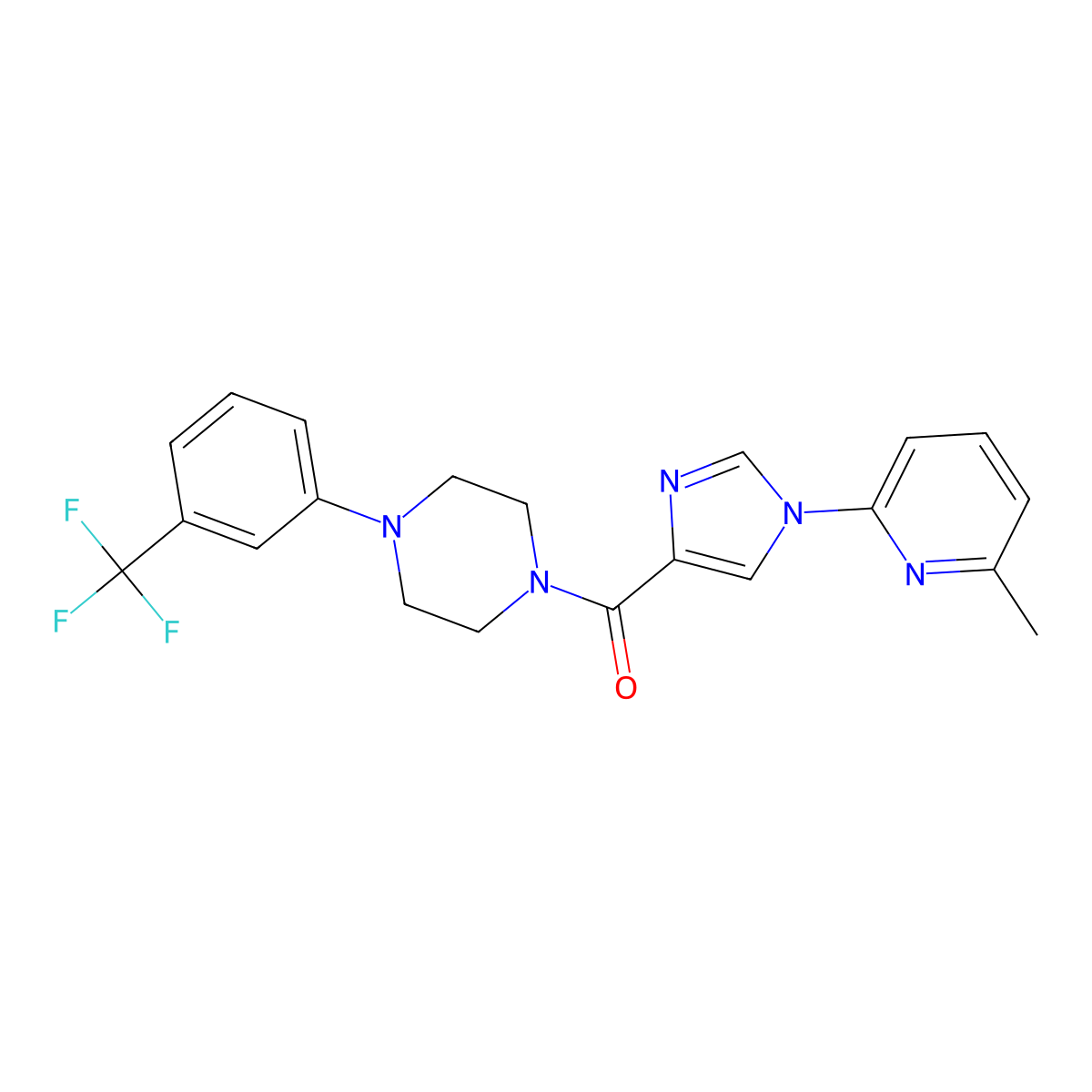 [1-(6-methyl-2-pyridinyl)-1H-imidazol-4-yl]{4-[3-(trifluoromethyl)phenyl]piperazino}methanone molecular structure, CAS 477890-33-8