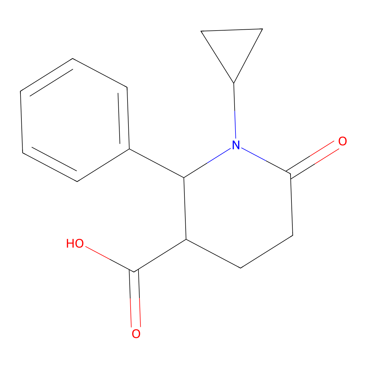1-Cyclopropyl-6-oxo-2-phenylpiperidine-3-carboxylic acid molecular structure, CAS 477890-39-4