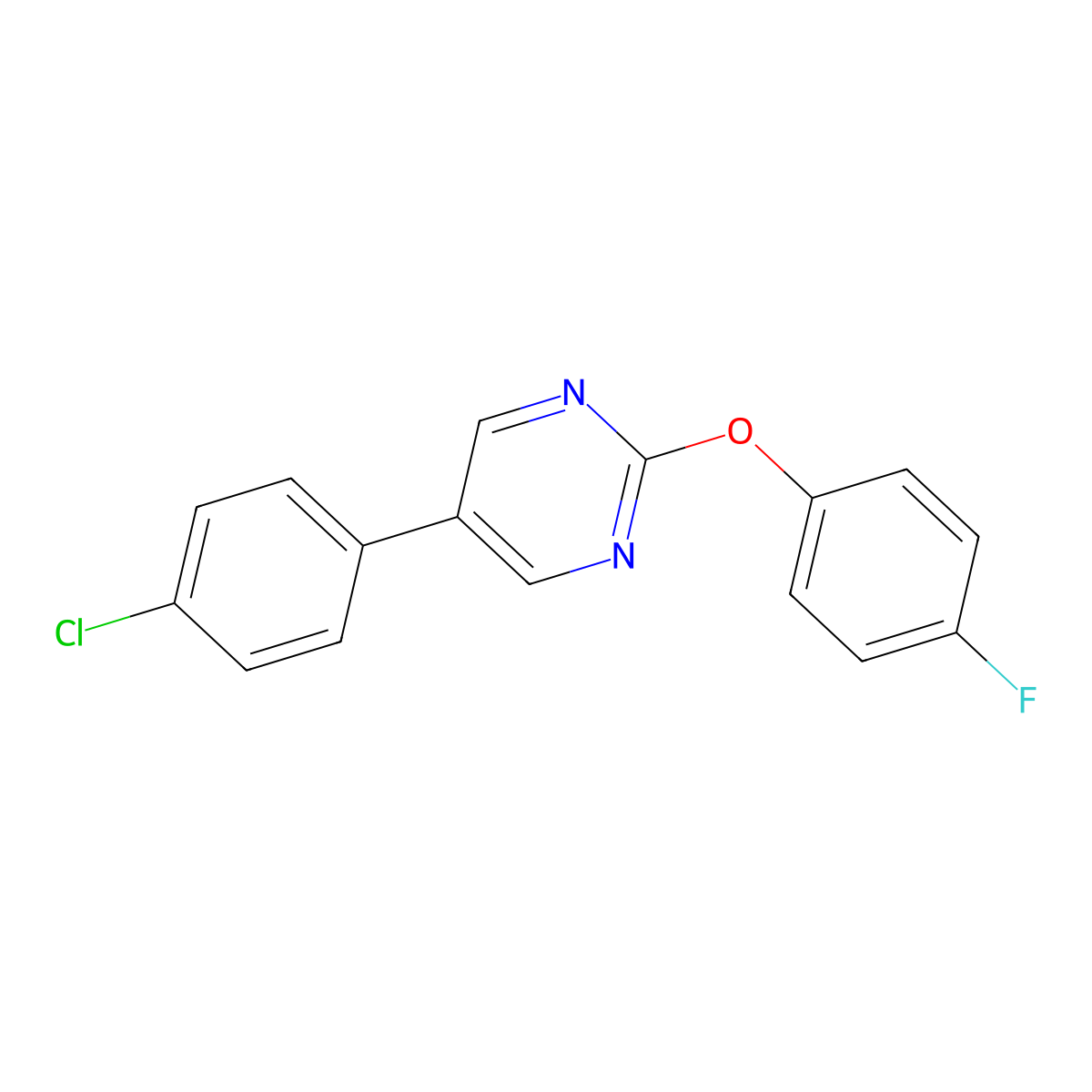 5-(4-Chlorophenyl)-2-(4-fluorophenoxy)pyrimidine molecular structure, CAS 477890-43-0
