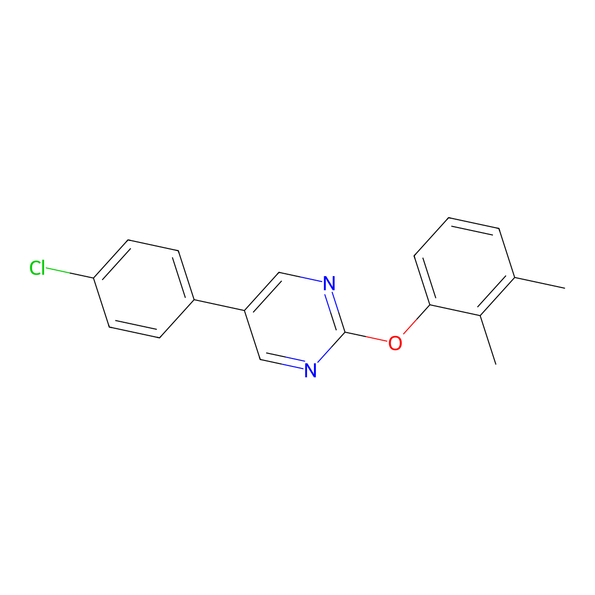 5-(4-Chlorophenyl)-2-(2,3-dimethylphenoxy)pyrimidine molecular structure, CAS 477890-44-1