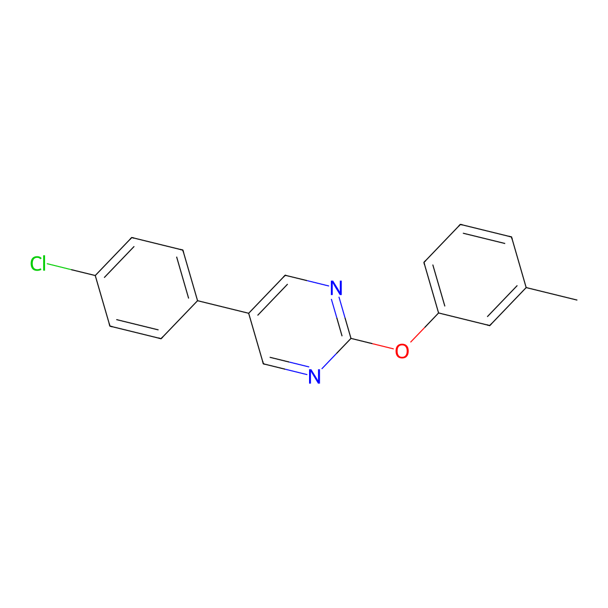 5-(4-Chlorophenyl)-2-(3-methylphenoxy)pyrimidine molecular structure, CAS 477890-45-2