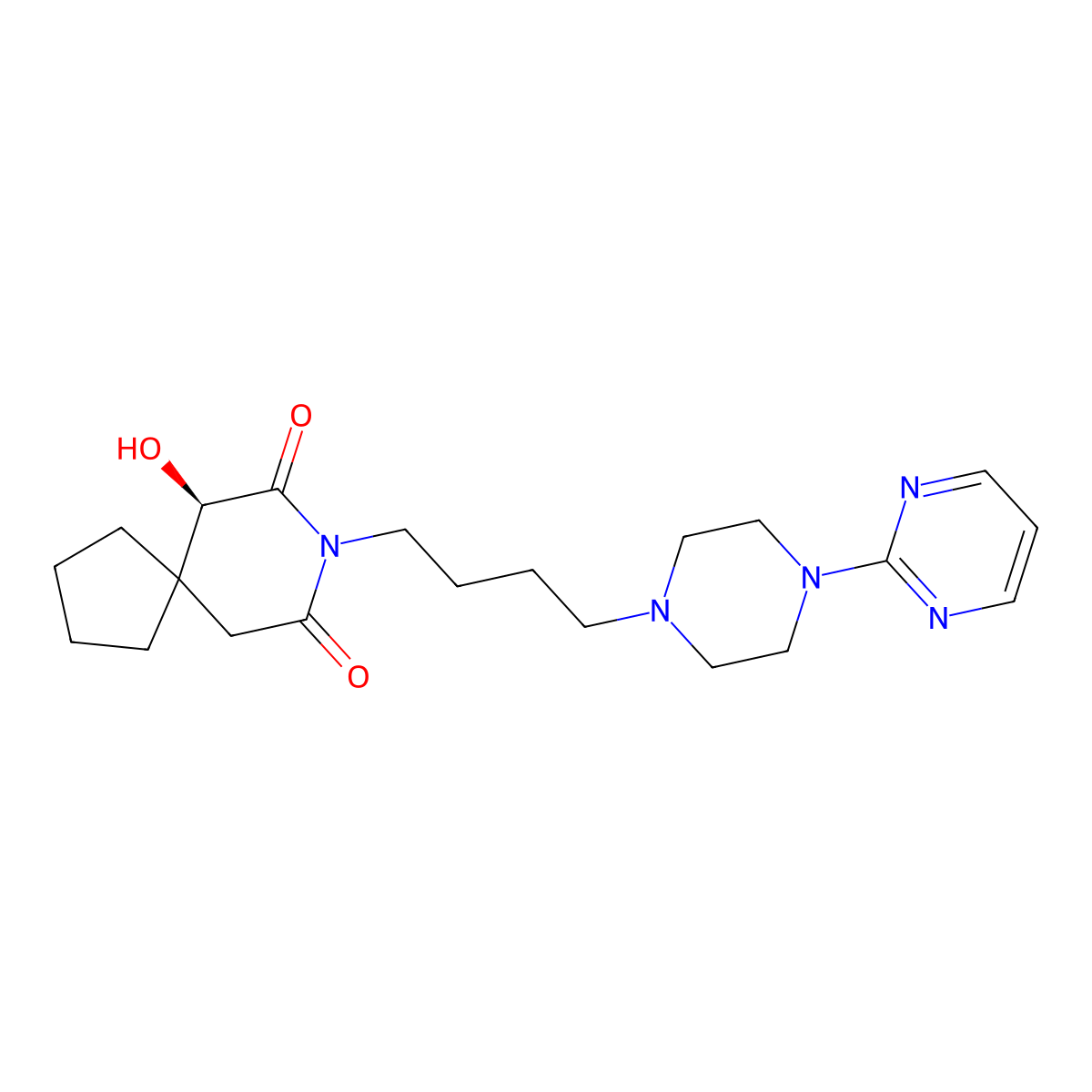 6-Hydroxybuspirone, (6R)- molecular structure, CAS 477930-30-6