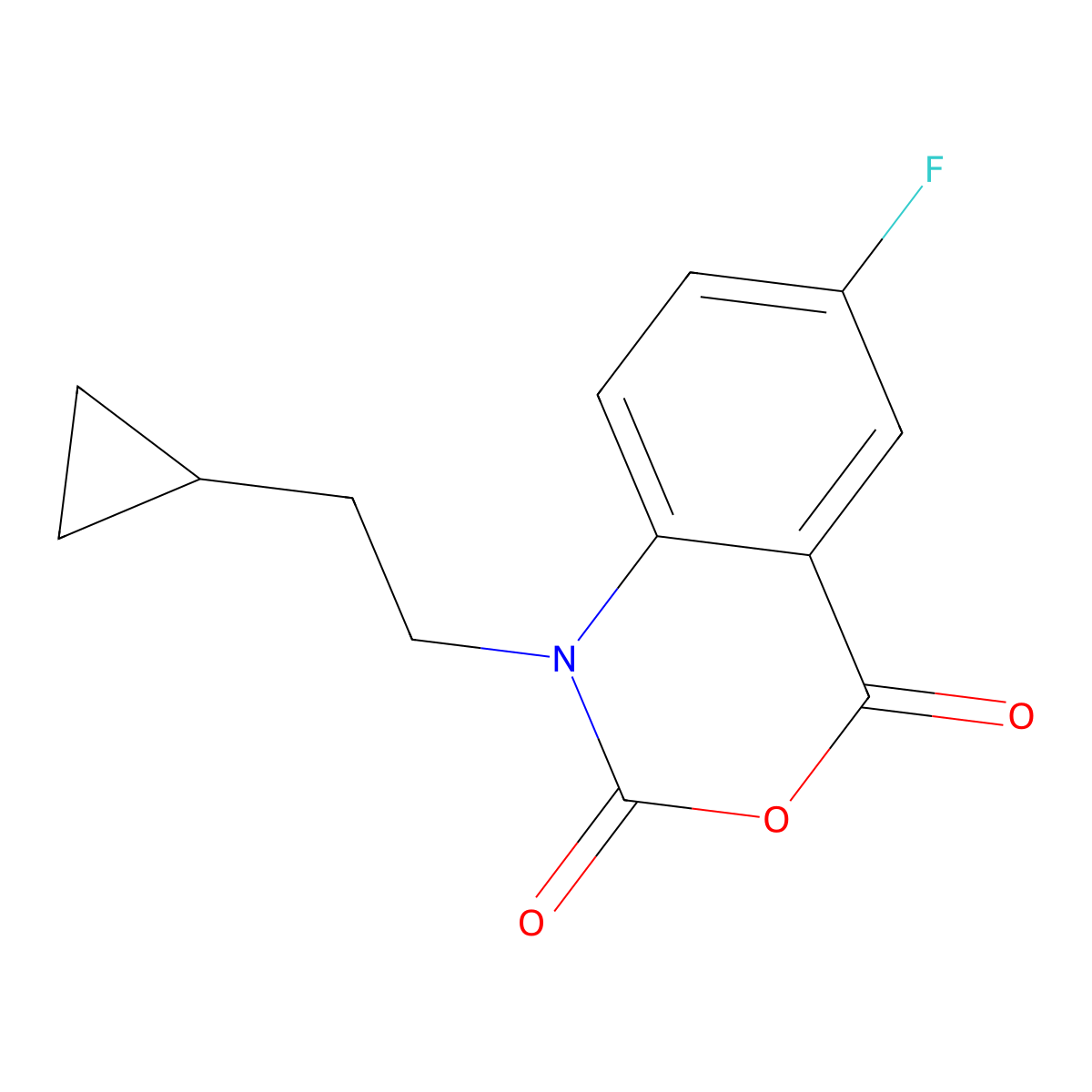 1-(2-cyclopropylethyl)-6-fluoro-1H-benzo[d][1,3]oxazine-2,4-dione molecular structure, CAS 477933-12-3