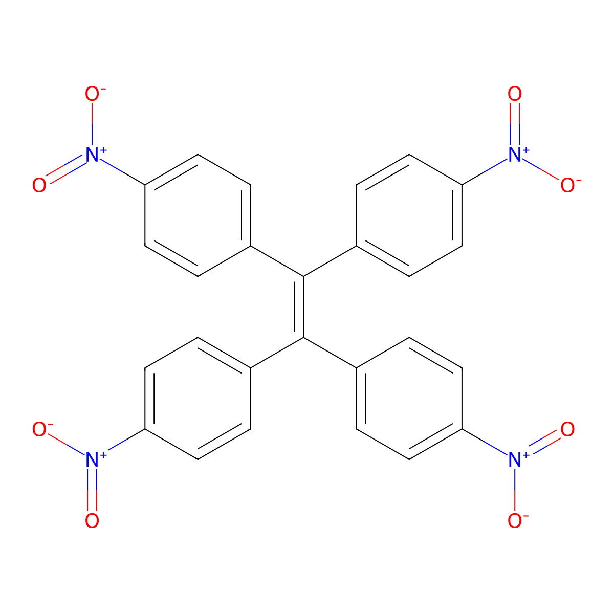 1,1,2,2-Tetrakis(4-nitrophenyl)ethene molecular structure, CAS 47797-98-8